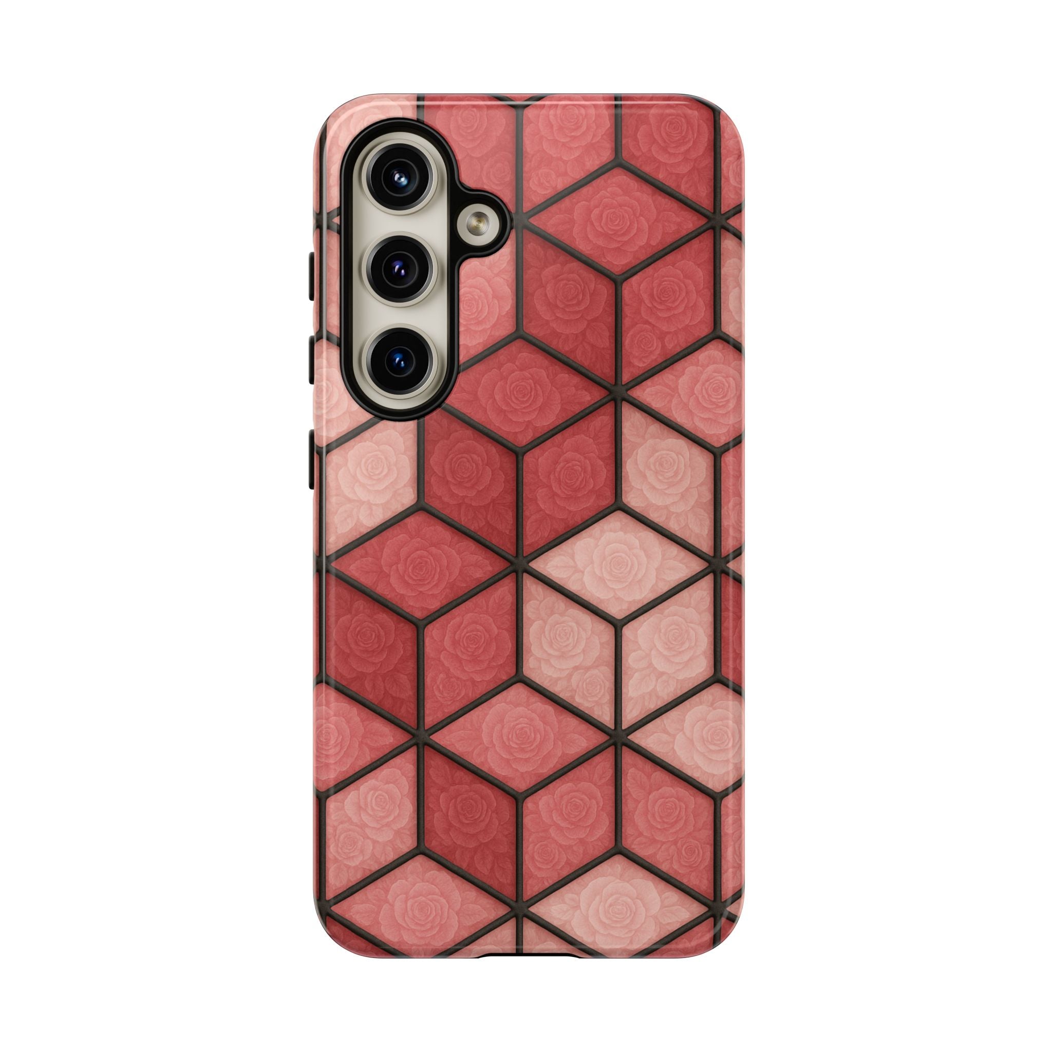 Geometric Stained Glass Illusion Phone Case Colorful Abstract Art, Aesthetic Protective Cover for iPhone, Samsung & Google, Unique Gift Idea Mom