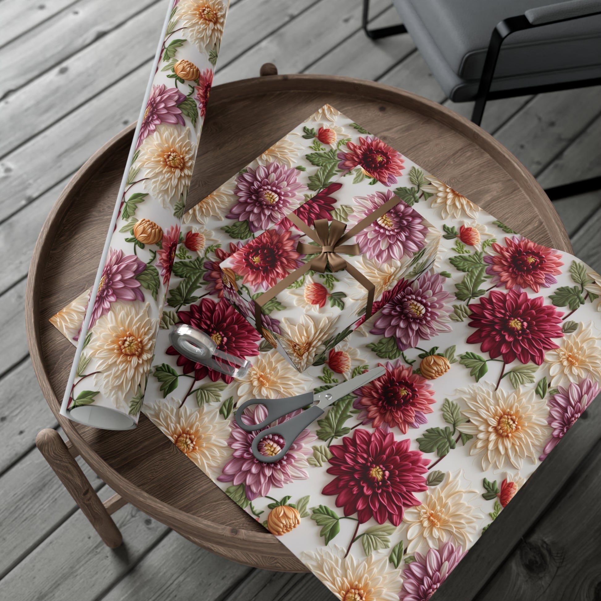 Elegant Fall Floral Wrapping Paper | Autumn-Inspired Gift Wrap with Vibrant Seasonal Blooms | Perfect for Thanksgiving, Birthdays, & Special Occasions | Premium Quality Gifts Moms - MRSBYVALLE