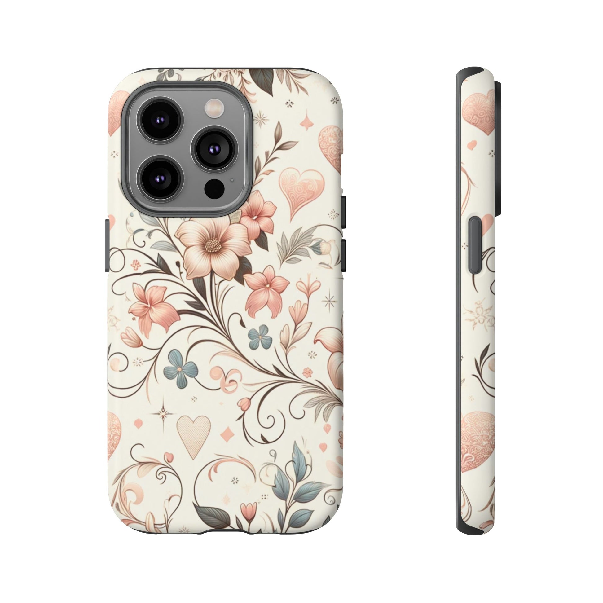 Floral Design Luxury Phone Tough Case Floral Elegant Durable Stylish for Modern Devices iPhone 17, 16 15, Samsung iPhone Samsung Accessory Gift for Her