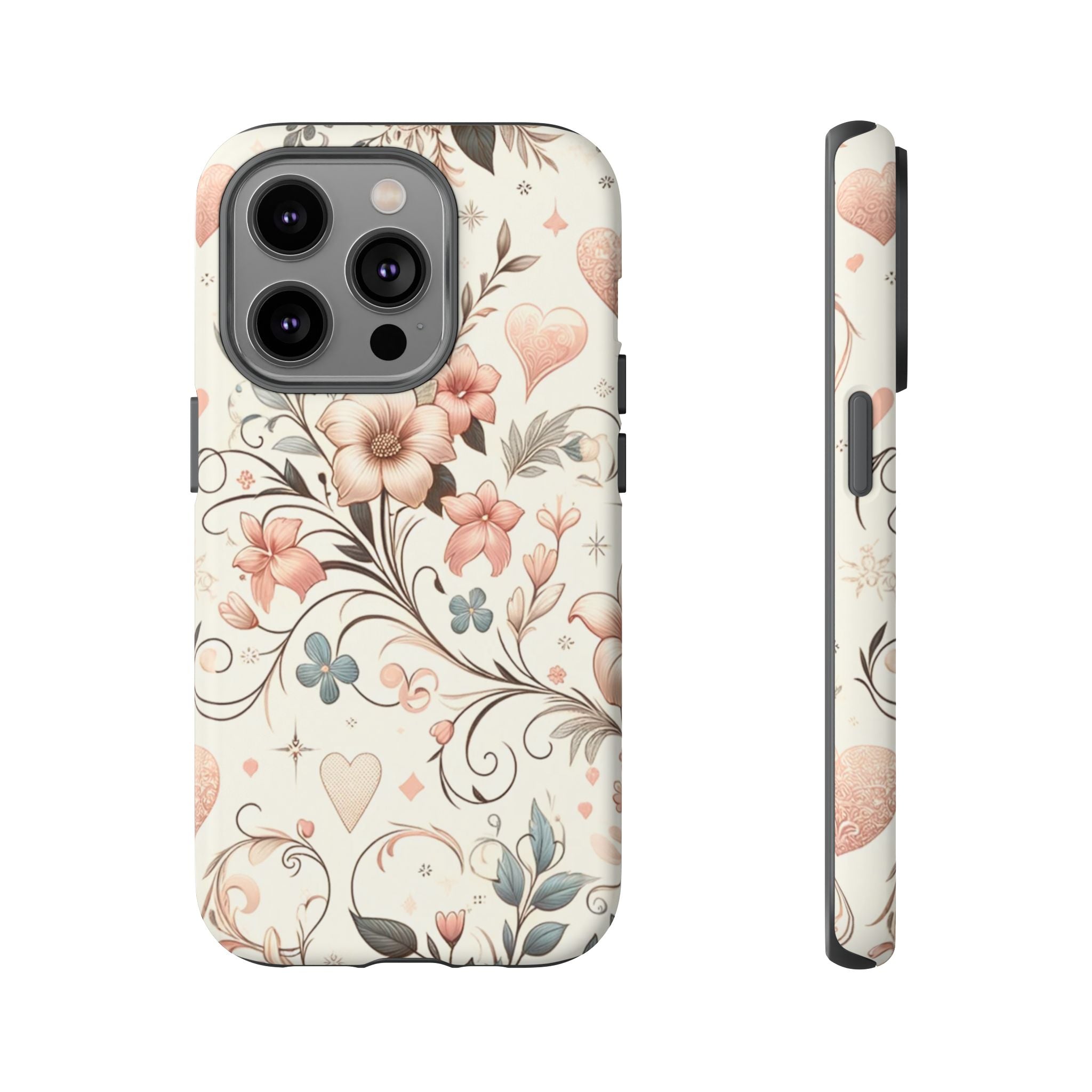 Floral Design Luxury Phone Tough Case Floral Elegant Durable Stylish for Modern Devices iPhone 17, 16 15, Samsung iPhone Samsung Accessory Gift for Her