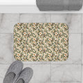 Sage Green & Champagne Floral Memory Foam Bath Mat