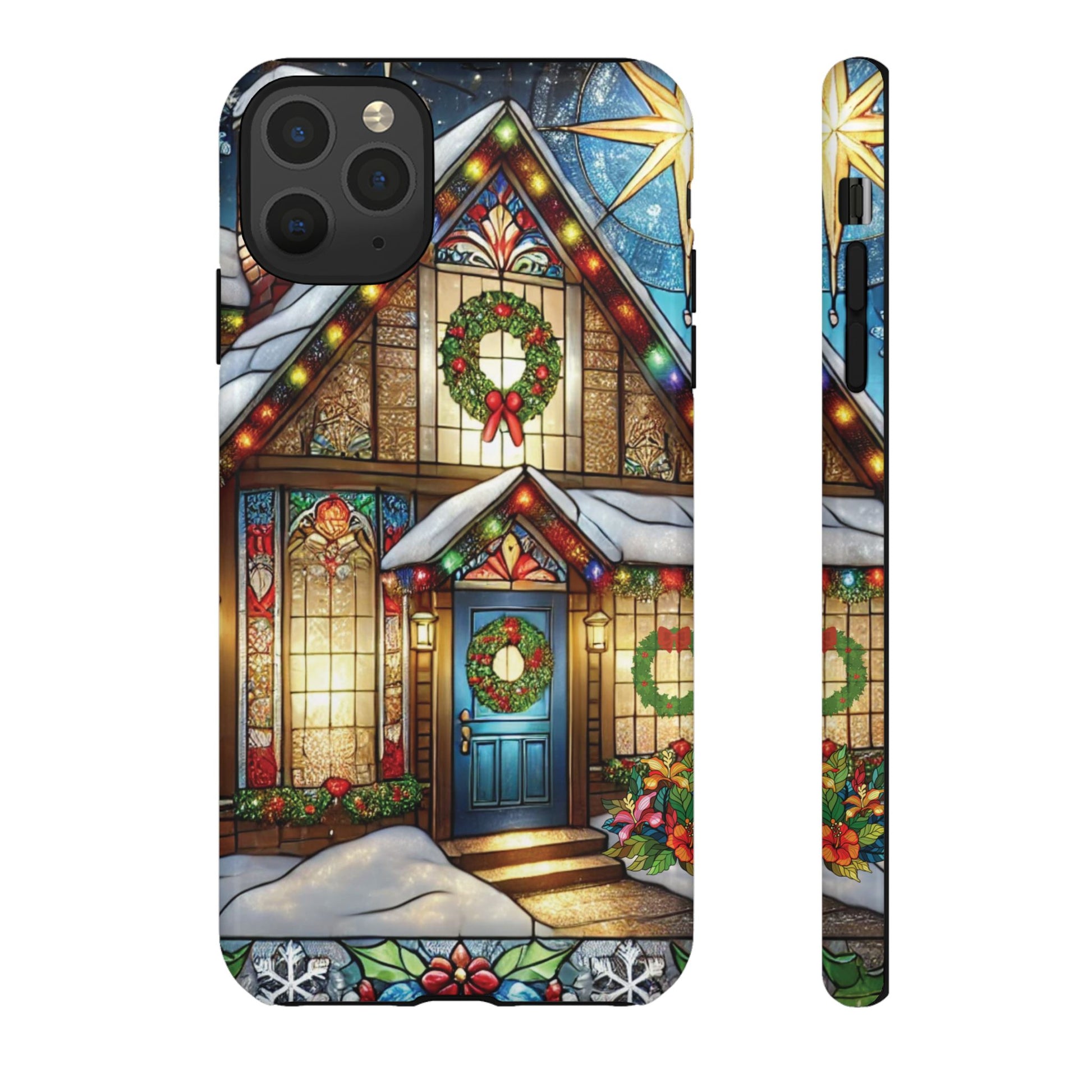 Stain Glass Christmas Phone Case Unique Holiday Protection for Your Device | Stylish & Durable Cover Gift for Her Phone 15, Samsung iPhone Samsung Accessory Gift for Her - MRSBYVALLE