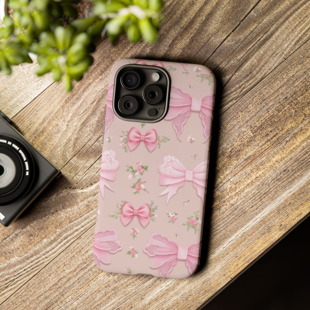 Luxury Pink Bow Phone Case – Cute & Protective Cover for iPhone & Samsung Gift for Her