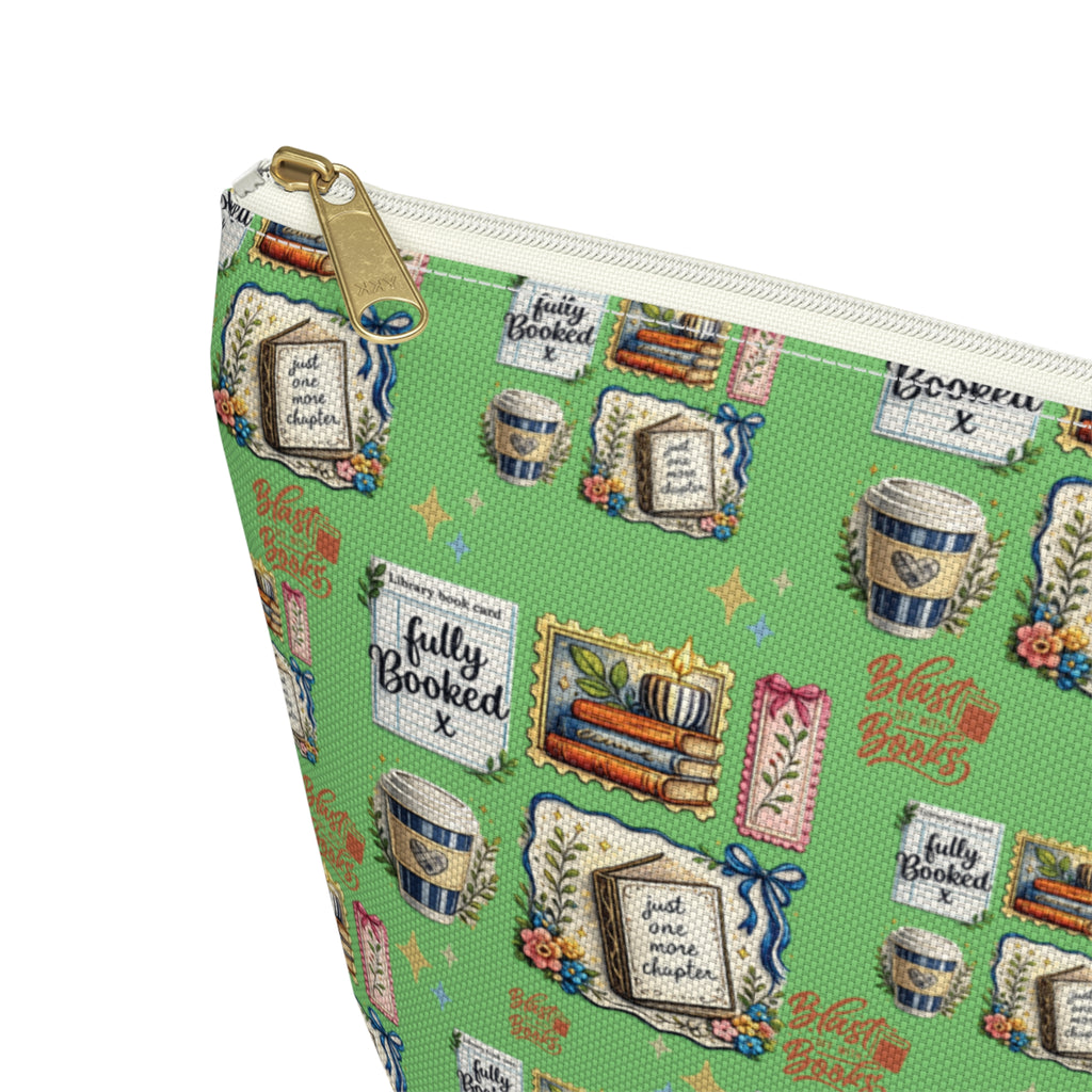 Pochette d'accessoires pour livres et café – Trousse de maquillage zippée en T pour les amoureux des livres