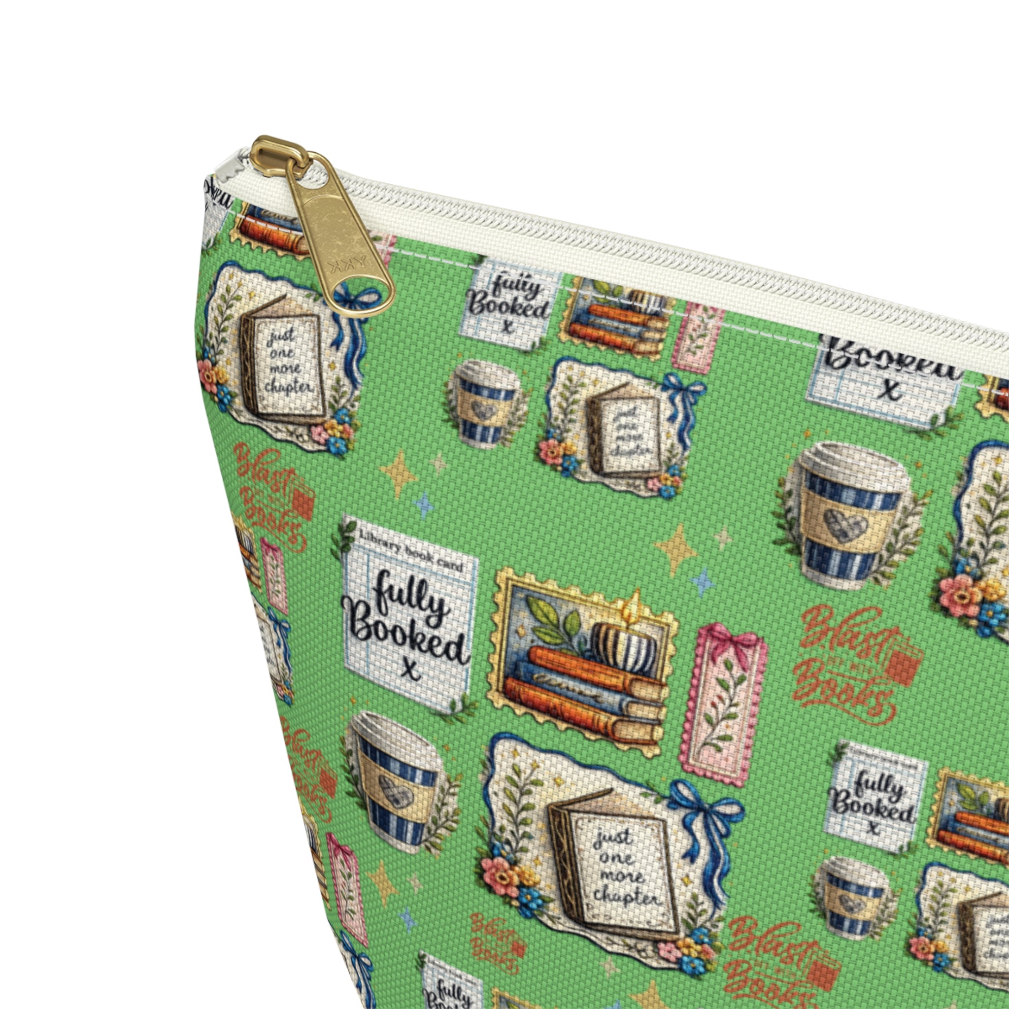 Pochette d'accessoires pour livres et café – Trousse de maquillage zippée en T pour les amoureux des livres