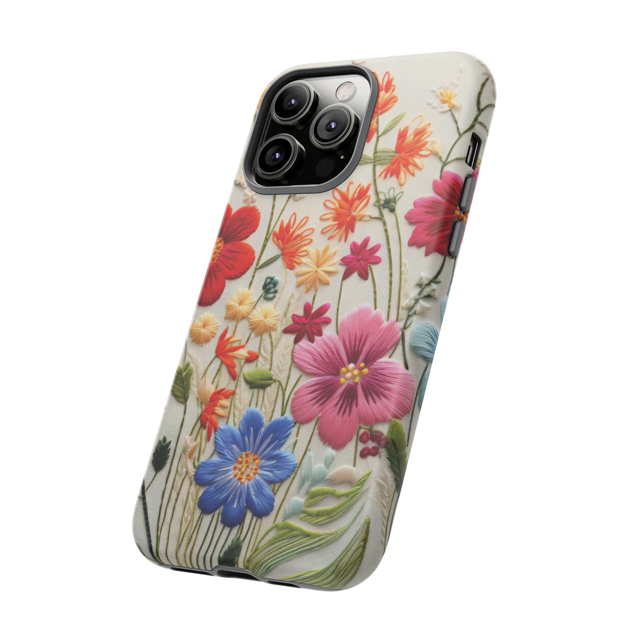 3D Floral Phone Case Elegant Faux Flower Durable for iPhone Samsung Smartphone iPhone 15, 14, 13 Samsung Gift for Mom