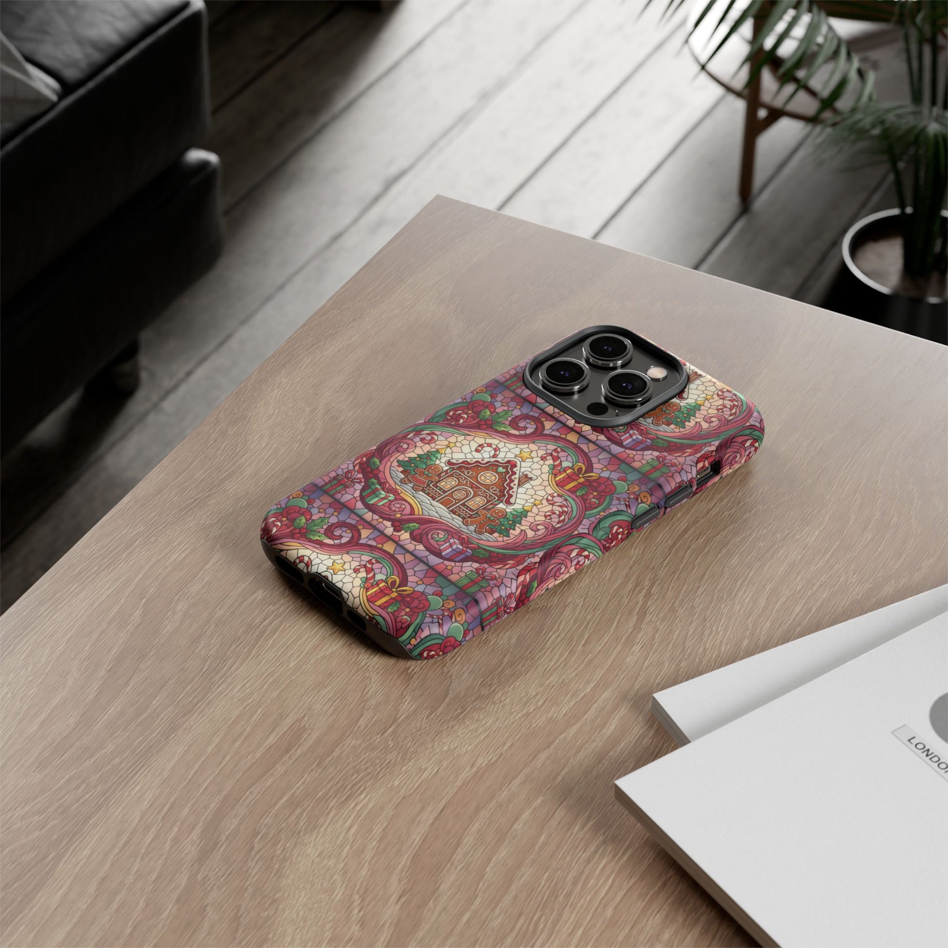 iPhone Case 17, 16  Gingerbread Stained Glass Tough Case Samsung perfect phone case