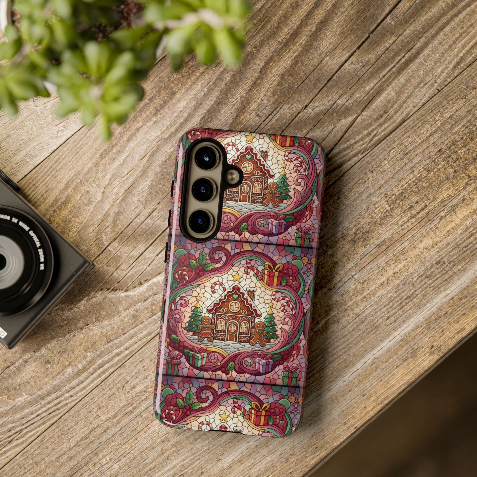 iPhone Case 17, 16  Gingerbread Stained Glass Tough Case Samsung perfect phone case