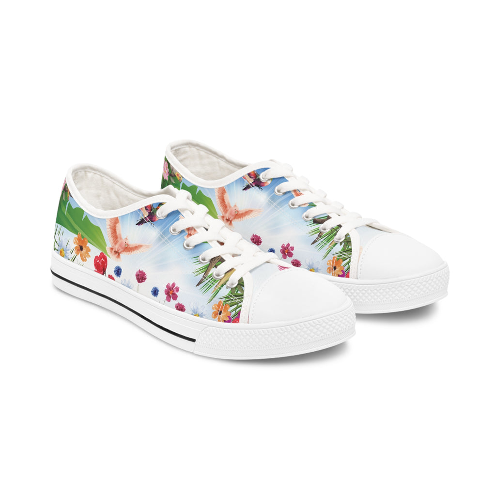 Tropical Birds Women's Low Top Sneakers Breathable Polyester Canvas, Lightweight Stylish Comfortable All-Day Wear, Perfect for Walking and Everyday Activities - MRSBYVALLE