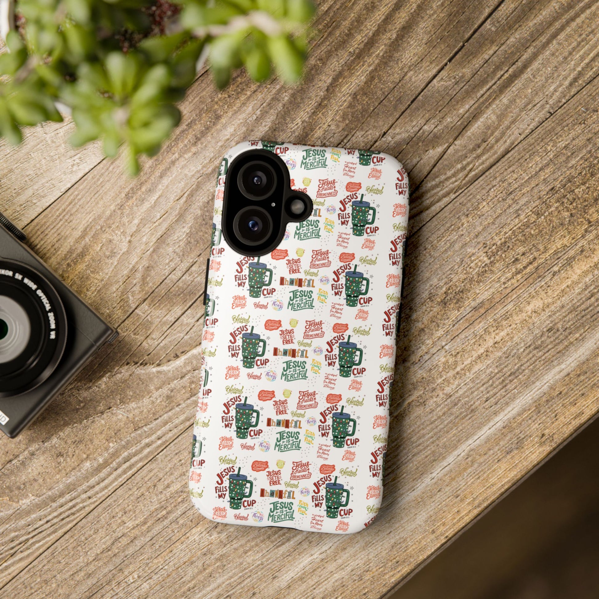 Jesus Fill My Cup Phone Case Cute Floral Design in Red, Pink, Blue – Aesthetic Protective Case for iPhone and  Android