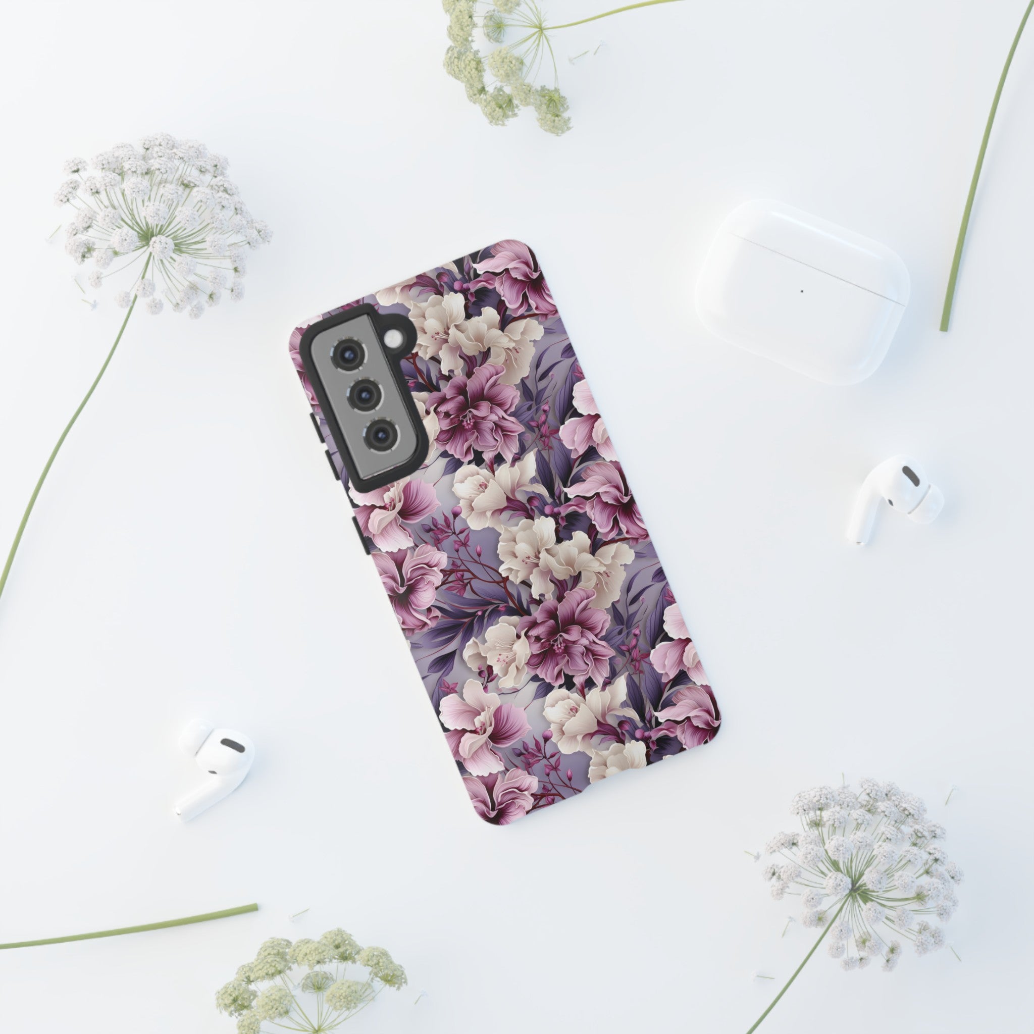 Lavender Flowers Protective Phone Case Gift for Her Phone 15, Samsung iPhone Samsung Gift for Her Case iPhone 15, Samsung