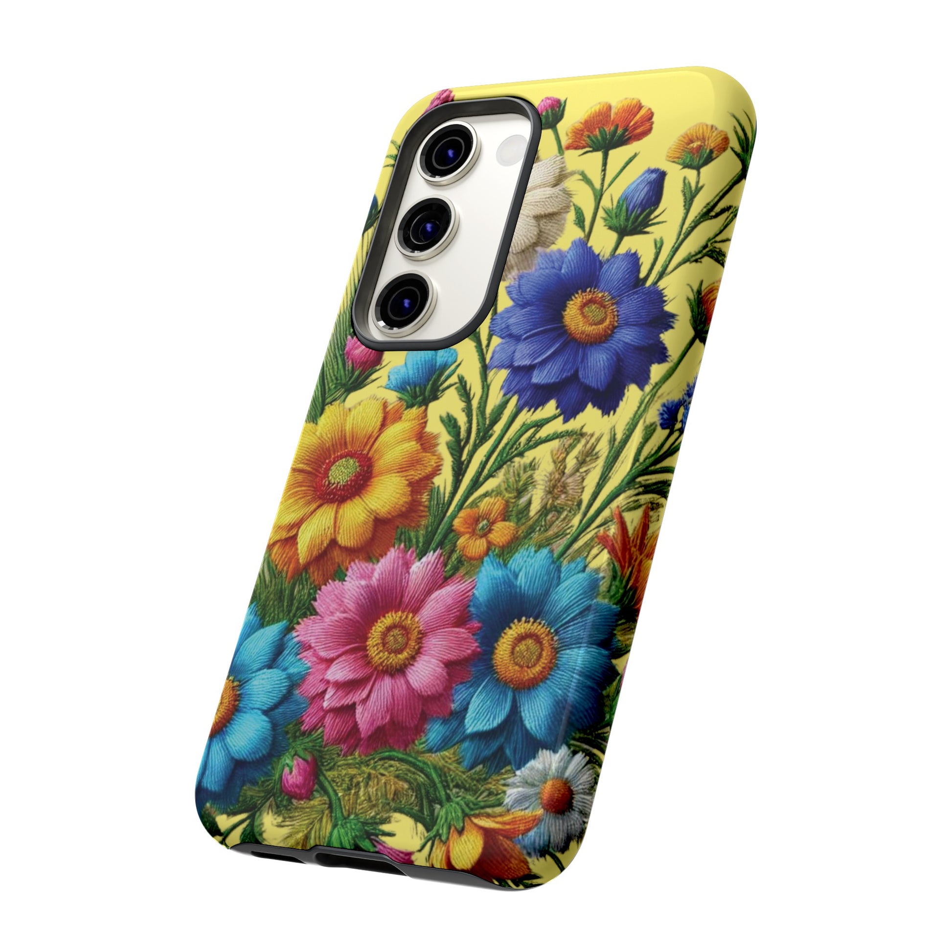 Phone Case Yellow Bright Floral Protective Phone Case Gift for Her Phone 15, Samsung iPhone Samsung  iPhone 15, Samsung iPhone Samsung Accessory Gift for Her