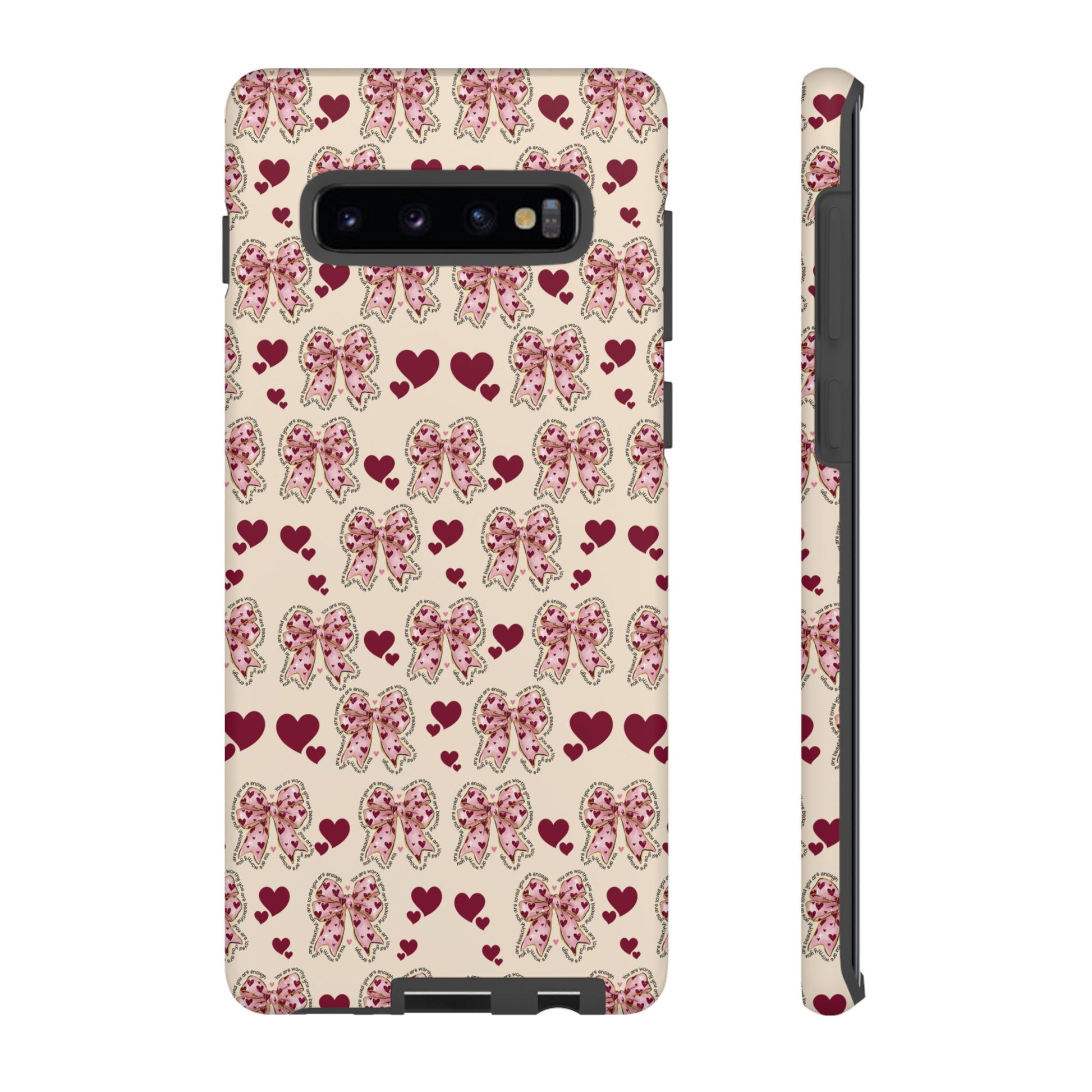 Charming Hearts & Pink Bows Phone Case Stylish & Durable Protection for Your Device | Scratch-Resistant, Slim Fit, and Lightweight Design for Everyday Use for iPhone & Android | Fresh Nature-Inspired Design!