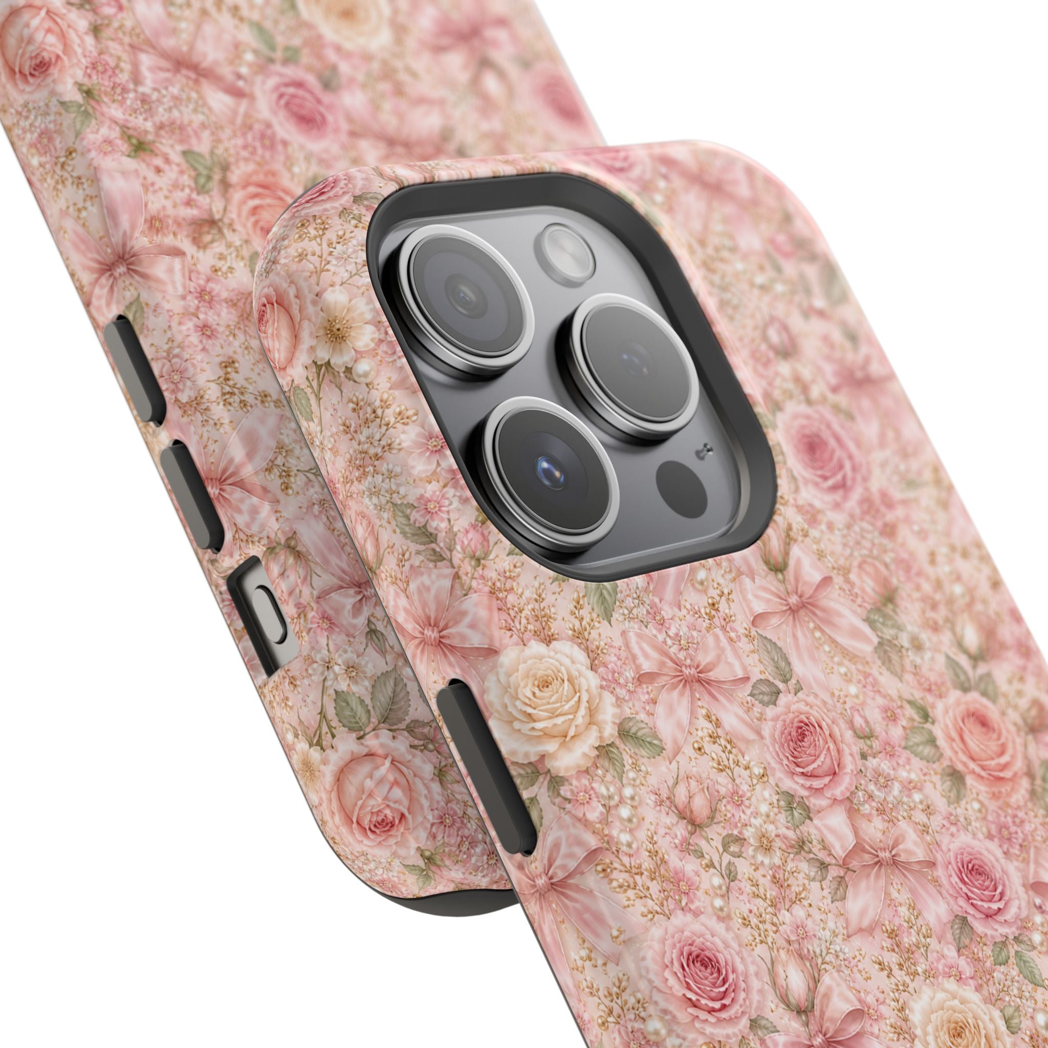Floral Rose Pattern Magnetic Impact-Resistant Phone Case iPhone and Samsung