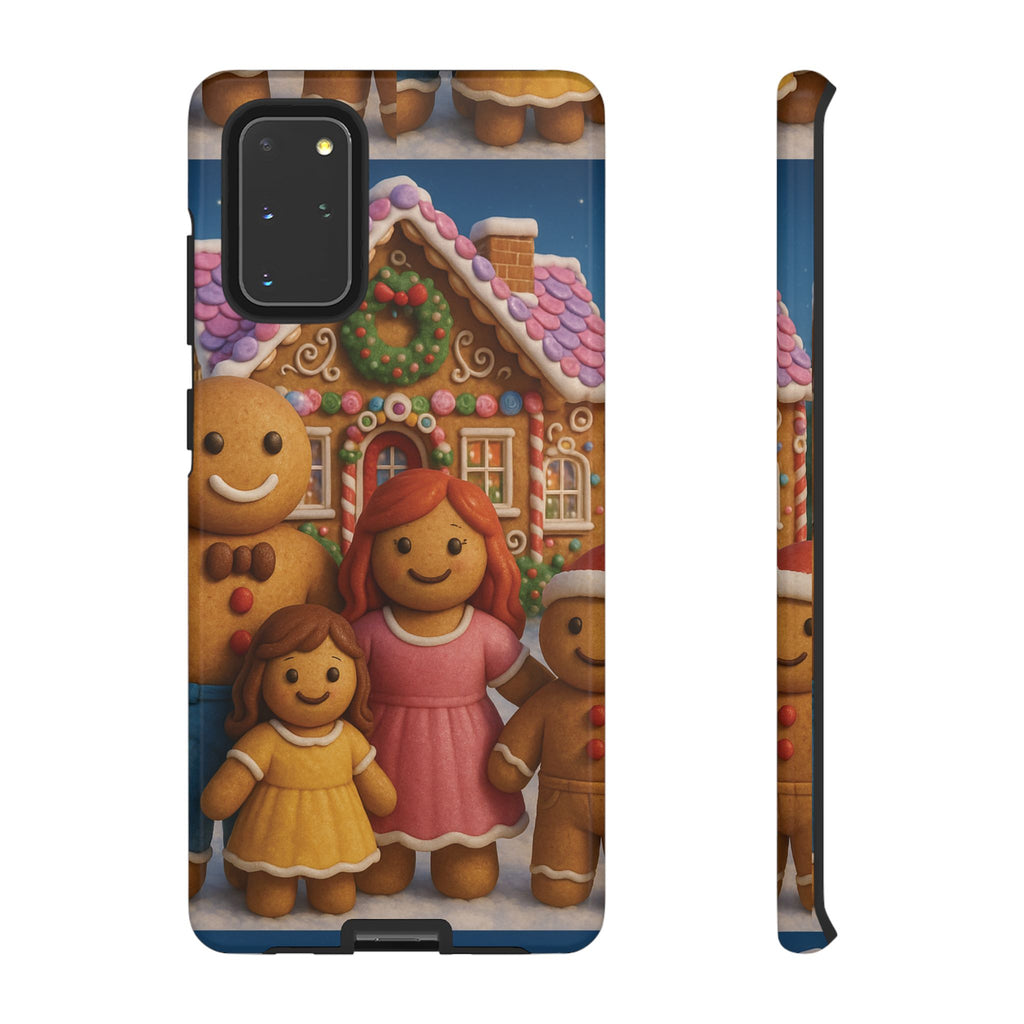 Coque de téléphone esthétique Famille en Pain d'Épices – Design d'inspiration vintage sur le thème de Noël – Étui stylé pour modèles iPhone et Samsung Galaxy