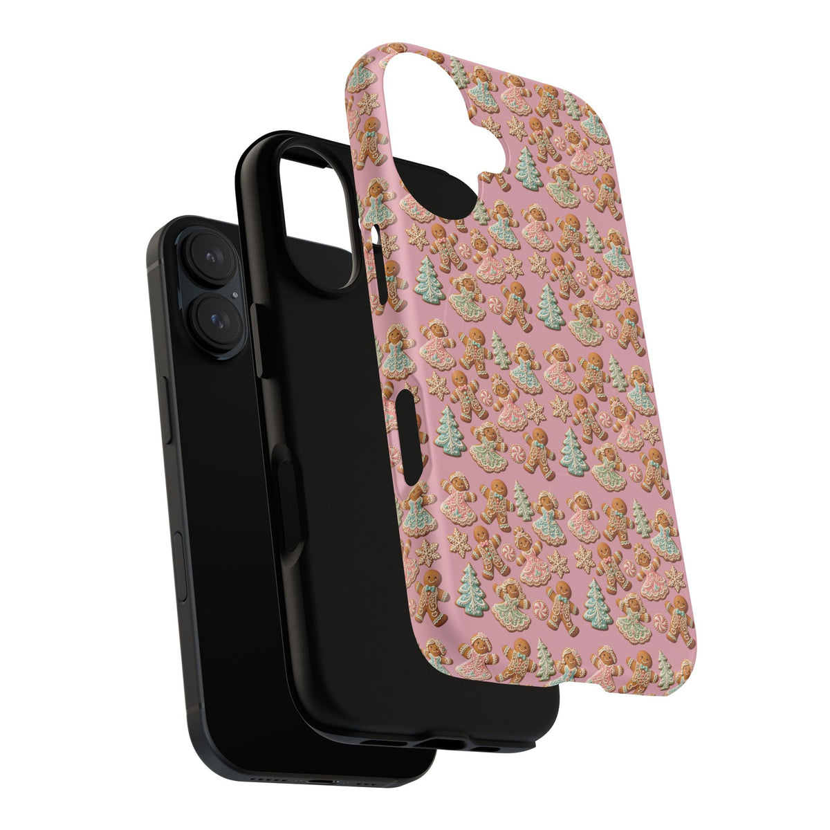 Phone Case — Pink Gingerbread Cookies Pattern Tough Magnetic Case