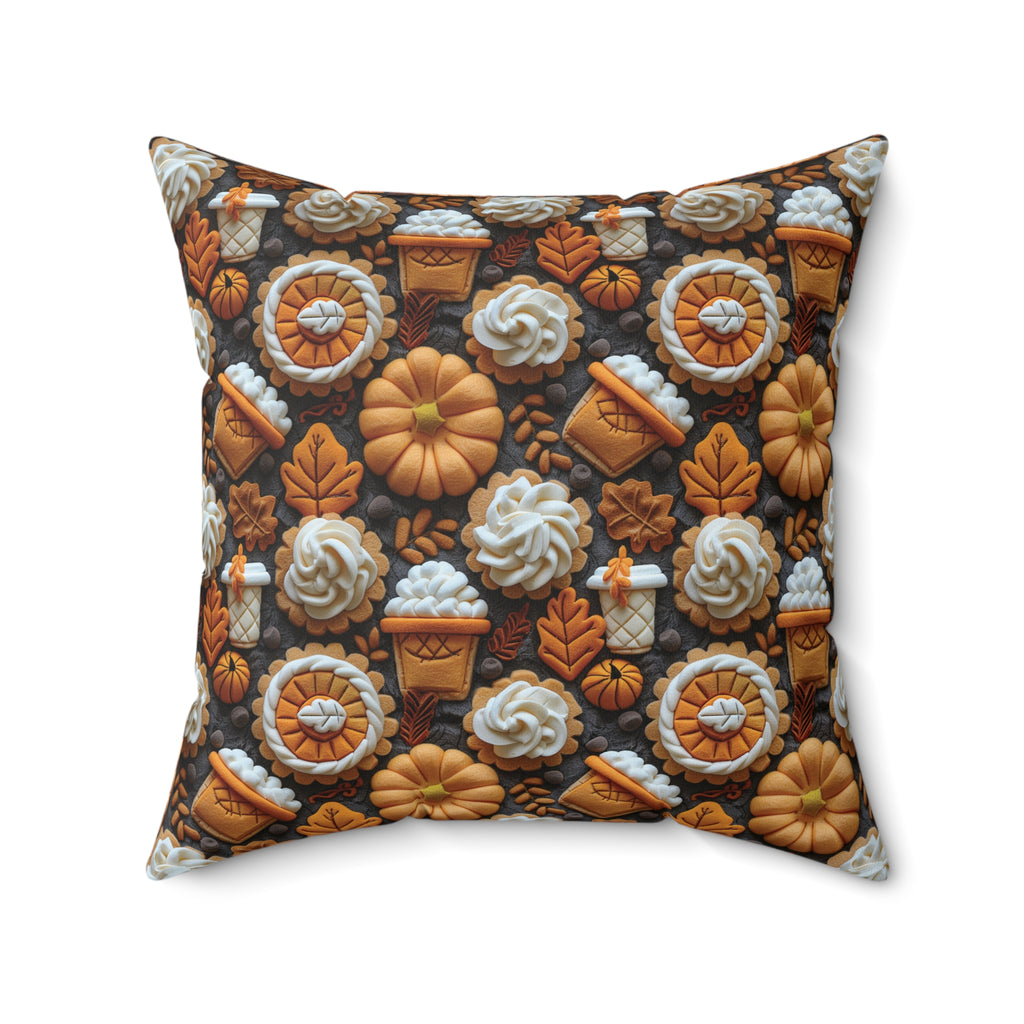 Pumpkin Spice Boho Fall 3D Illusion Square Pillow Cozy Autumn Decorative Accent for Home Decor | Soft, Stylish Throw Pillow for Couch, Bed, or Chair Home Decor Bridal Shower - MRSBYVALLE