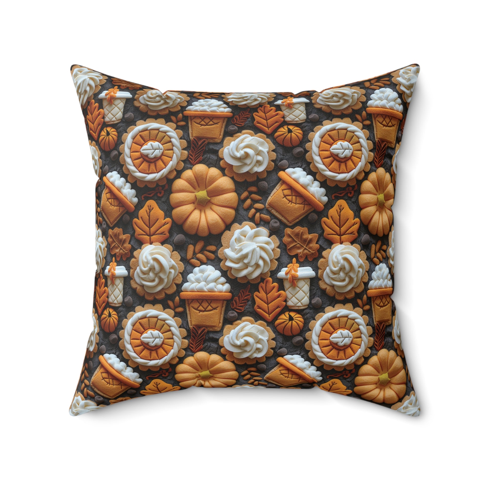Pumpkin Spice Boho Fall 3D Illusion Square Pillow Cozy Autumn Decorative Accent for Home Decor | Soft, Stylish Throw Pillow for Couch, Bed, or Chair Home Decor Bridal Shower - MRSBYVALLE