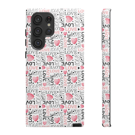Cute Love Modern Watercolor Abstract Phone Case Compatible with iPhone, Samsung & More - Stylish, Durable Protection with Vibrant Artistic Design Perfect Gift for Her