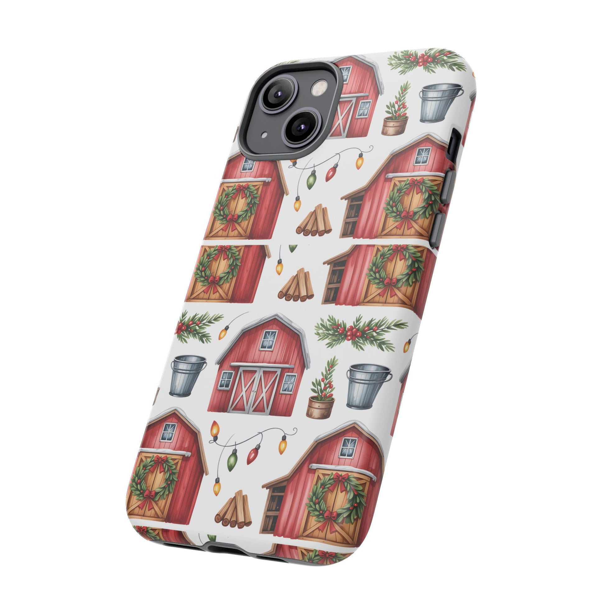 Farmhouse Christmas Design Phone Case - Stylish, Protective Cover for All Models Gift for Mom Accessory Gift for Her