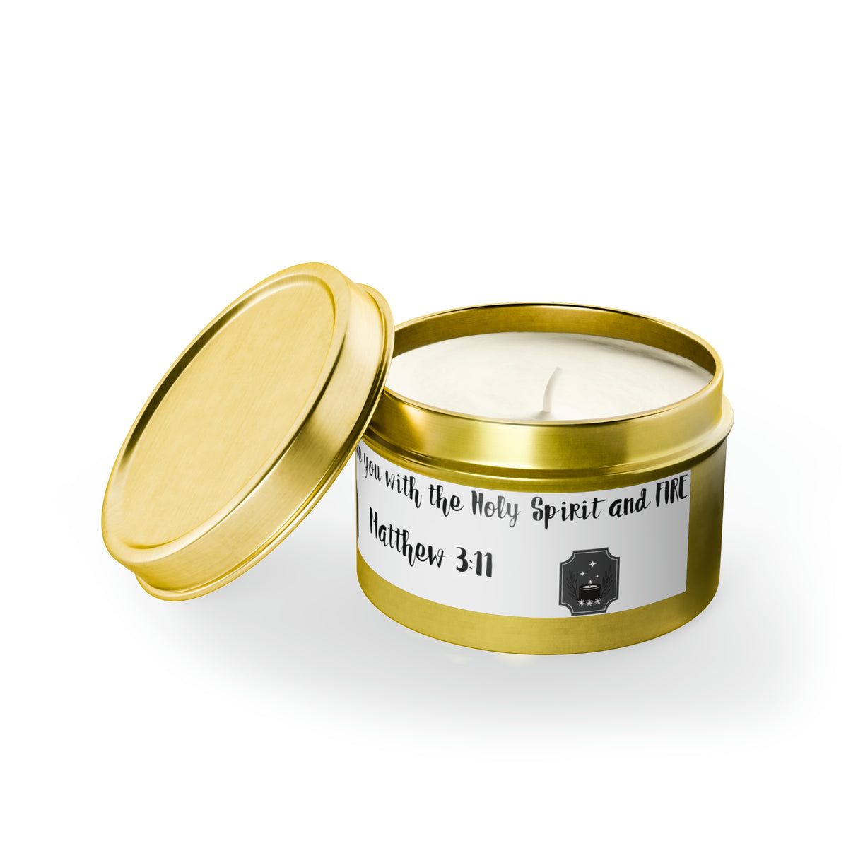 New House Sacred Light Divine Verse Tin Candles Embrace Peace with 4oz/8oz Coconut Soy Wax, Hand-Poured in USA. Lead-Free Wick, 20-40hr Burn. Evergreen, Vanilla, More Spiritual Ambiance Awaits Pure Harmony Grace..