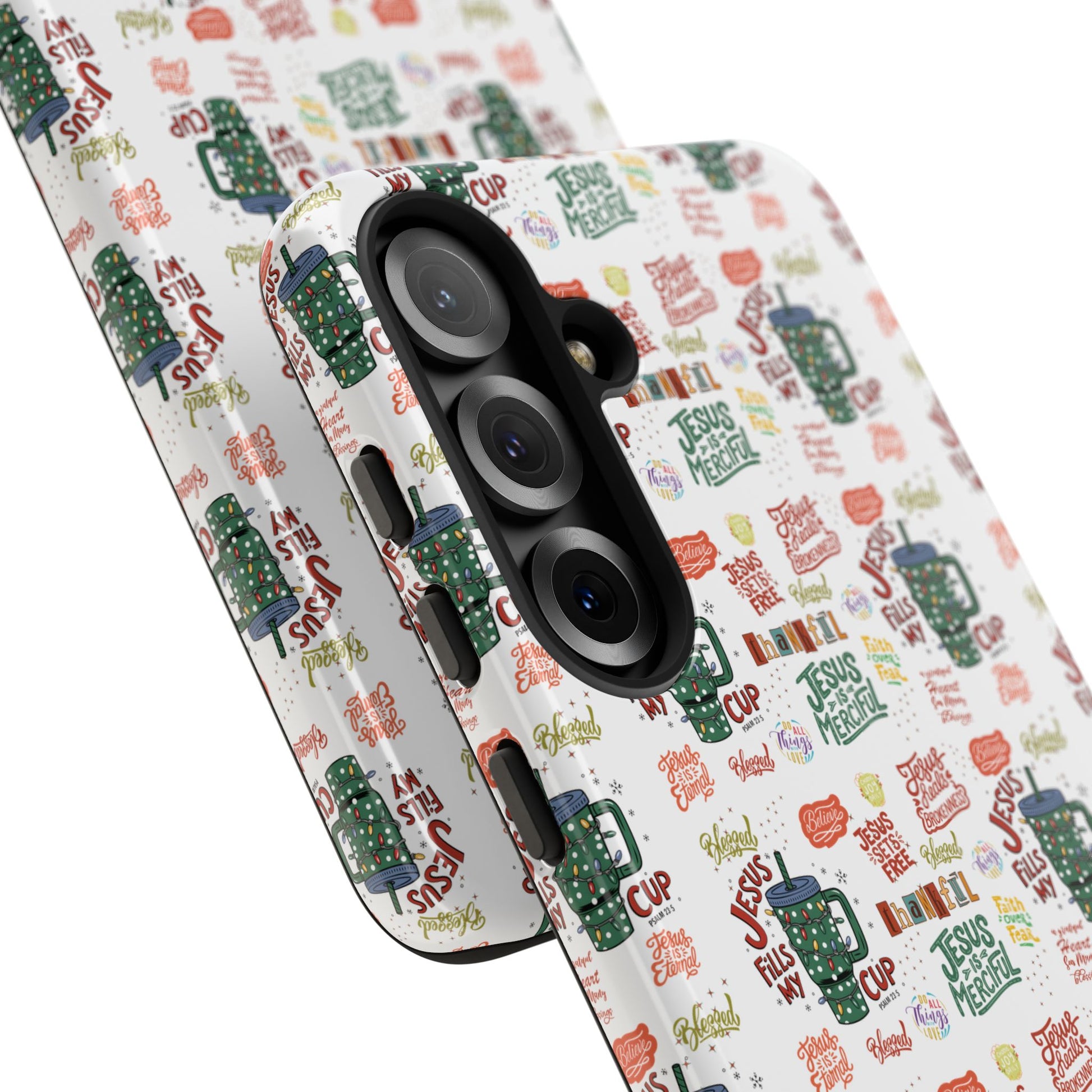 Jesus Fill My Cup Phone Case Cute Floral Design in Red, Pink, Blue – Aesthetic Protective Case for iPhone and  Android