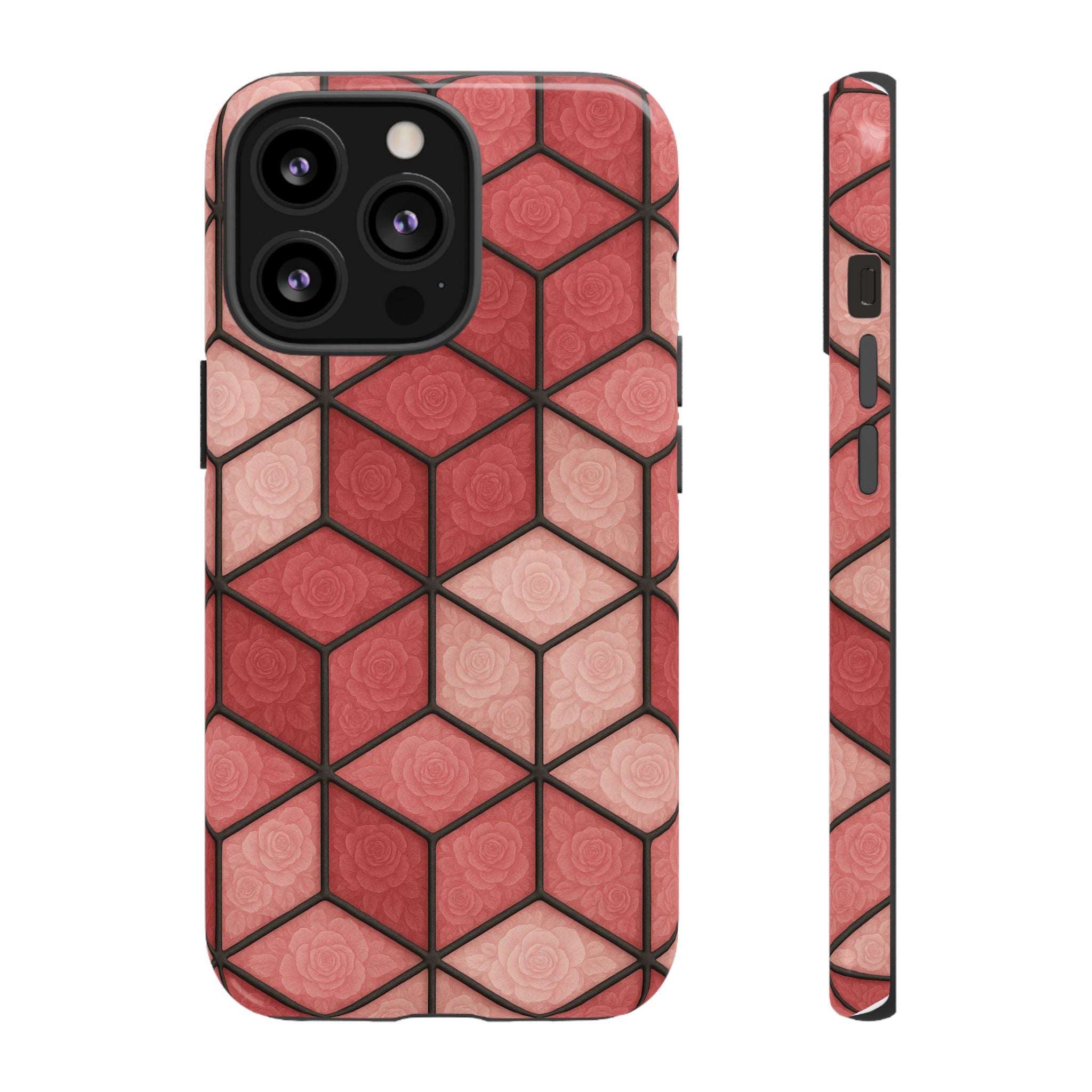Geometric Stained Glass Illusion Phone Case Colorful Abstract Art, Aesthetic Protective Cover for iPhone, Samsung & Google, Unique Gift Idea Mom