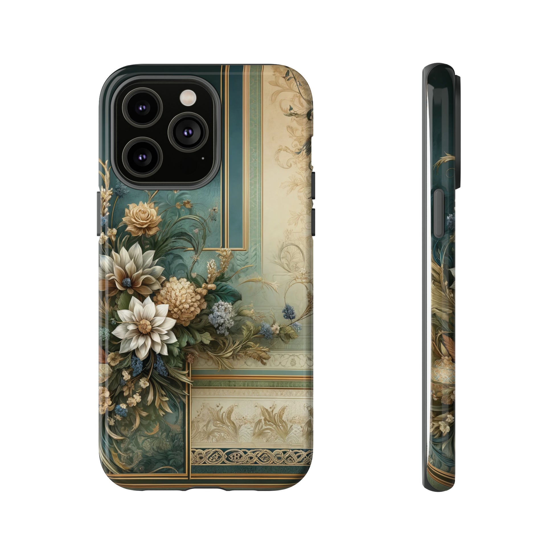 Victorian Floral Boho Luxury Phone Tough Case Floral Elegant Durable Stylish for Modern Devices iPhone 15, Samsung iPhone Samsung Accessory Gift for Her.