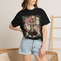 He Is Risen Floral Cross T-Shirt Christian Gift