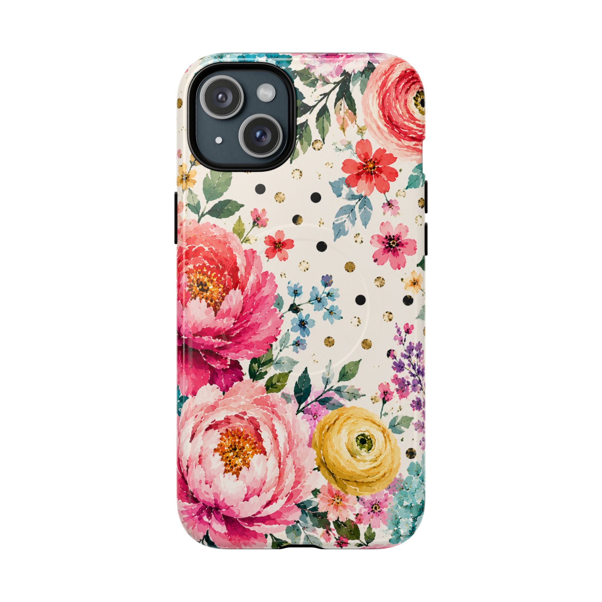 Watercolor Floral Peonies phone case | magnetic slim protective case