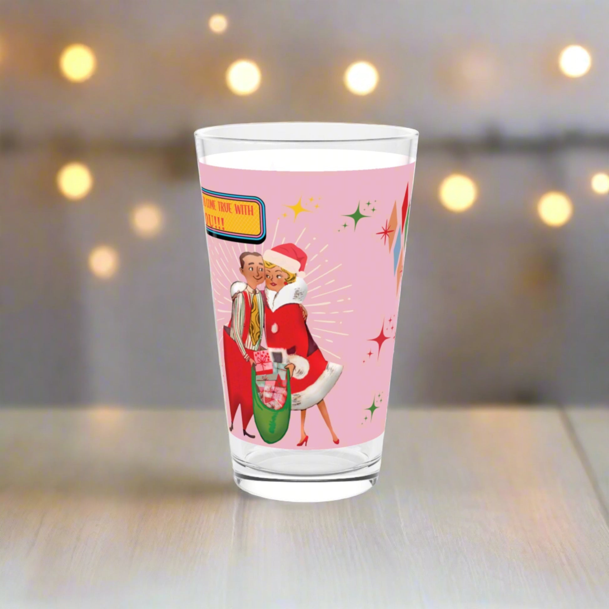Pink Retro Vintage Franciscan Diamond Starburst Kitsch Christmas Glass Housewarming, Wedding, Bridal Shower Glass, Mother's Day Ideal Gift for Christmas Celebrations Glassware Perfect for Parties - MRSBYVALLE
