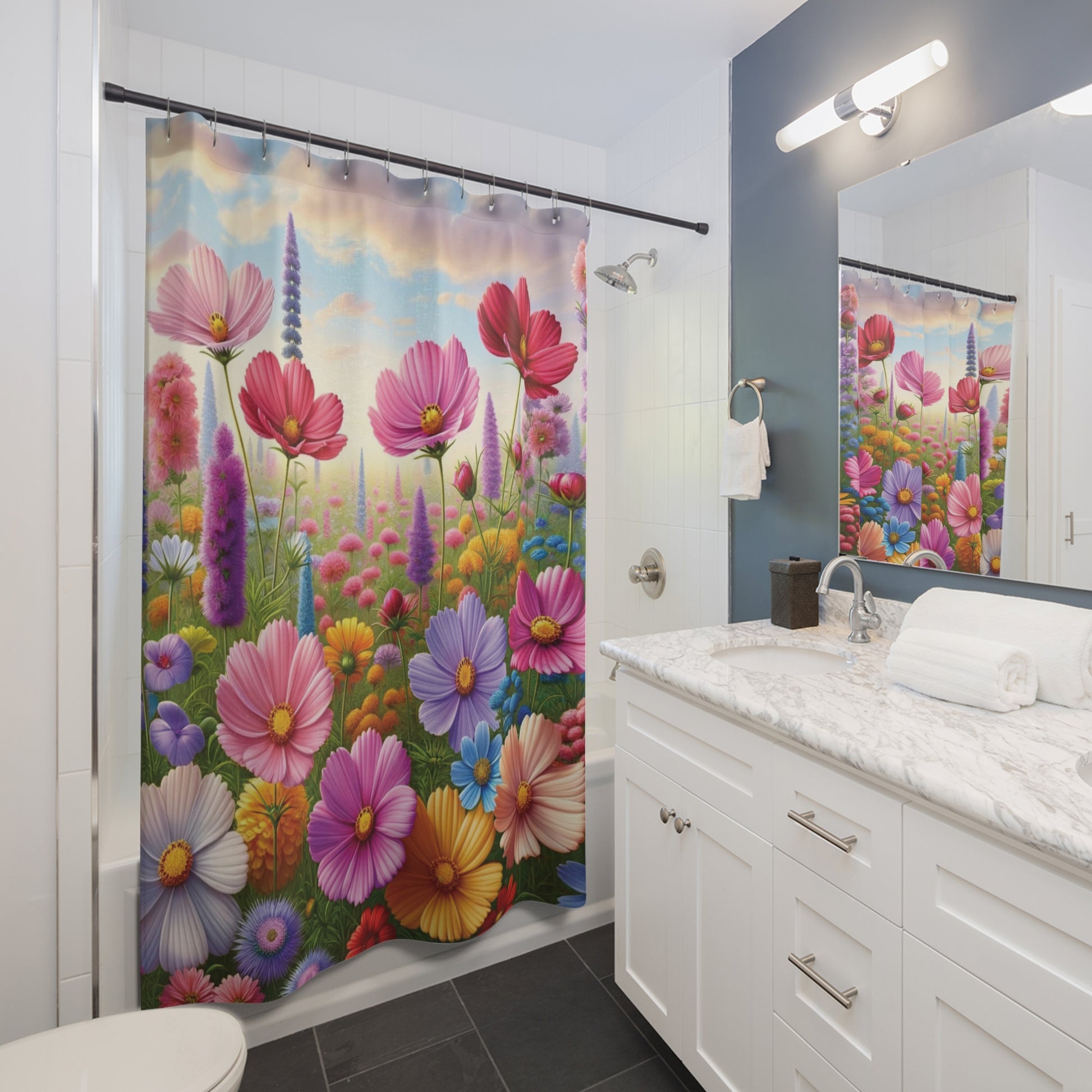Bright Vibrant Wildflower Shower Curtain - Enhance Your Bathroom Decor with Elegant Floral Design | Premium Quality, Waterproof, and Durable for a Fresh, Stylish LookWedding Gift for Mom Bridal Shower Gift Newlywed - MRSBYVALLE