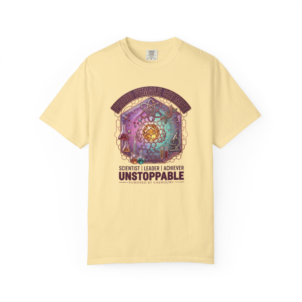 T-Shirt 'Unstoppable' Scientist Leader Achiever Graphic Tee Proud Chemist. Scientist. Leader. Unstoppable. STEM Graphic Tee
