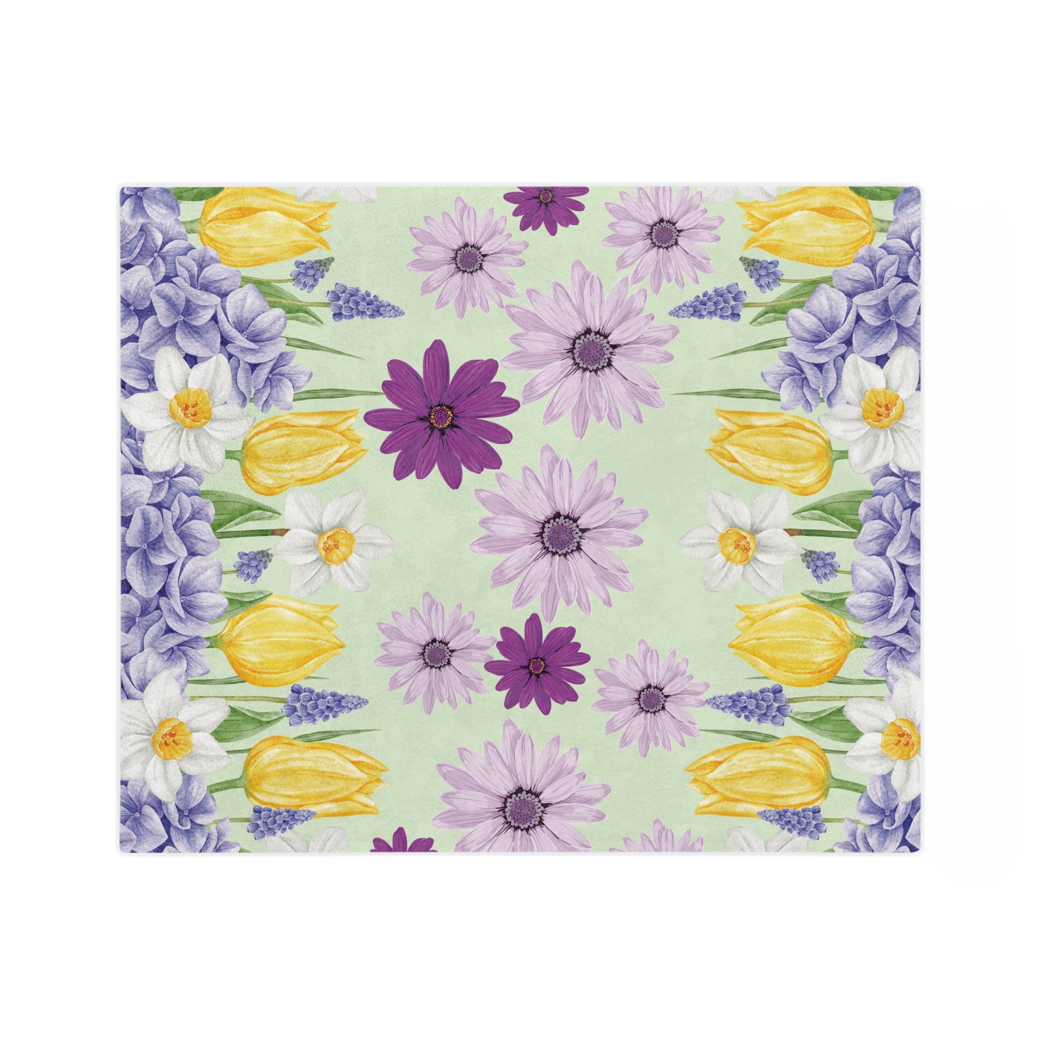 Plaid à fleurs lavande et jaunes – Doux et confortable, motif botanique pour lit, canapé ou coin lecture, cadeau parfait pour les amoureux de la nature et pour rafraîchir la maison