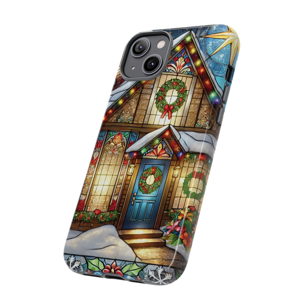 Stain Glass Christmas Phone Case Unique Holiday Protection for Your Device | Stylish & Durable Cover Gift for Her Phone 15, Samsung iPhone Samsung Accessory Gift for Her