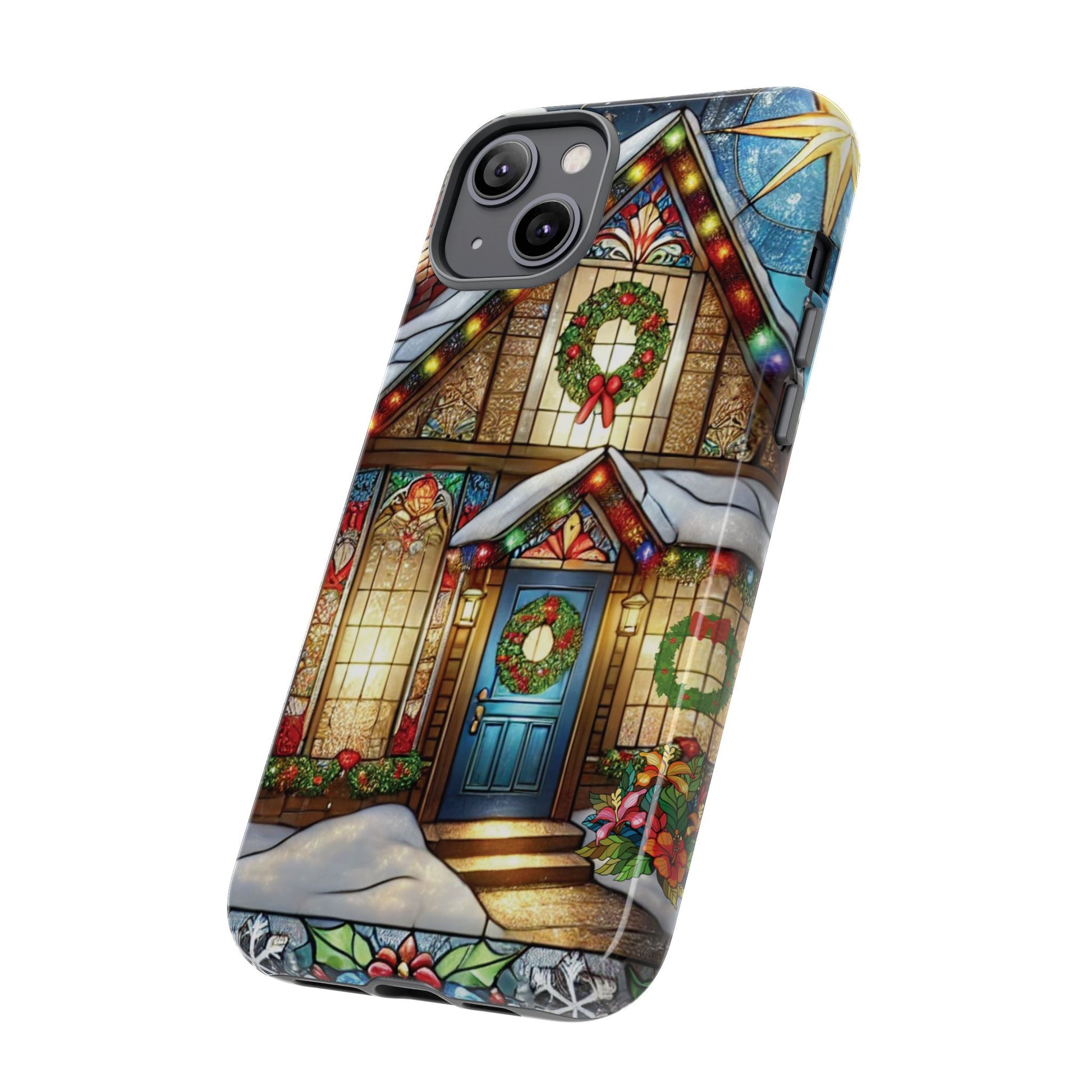 Stain Glass Christmas Phone Case Unique Holiday Protection for Your Device | Stylish & Durable Cover Gift for Her Phone 15, Samsung iPhone Samsung Accessory Gift for Her