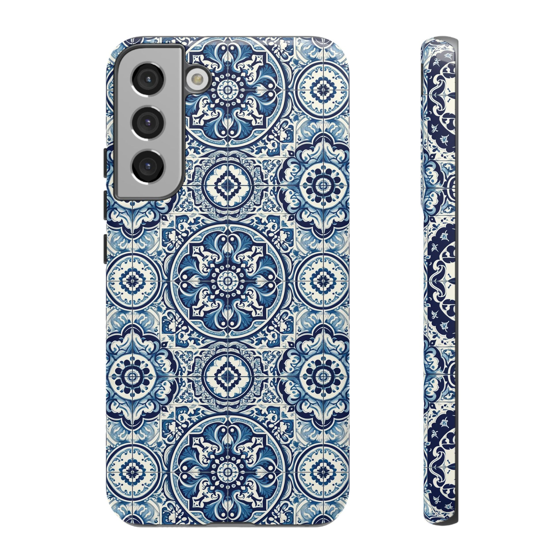 Azulejo Tile Phone Case Elegant Mediterranean Blue Porcelain Design iPhone 17, 16, 15, Samsung iPhone Samsung Accessory Gift for Her