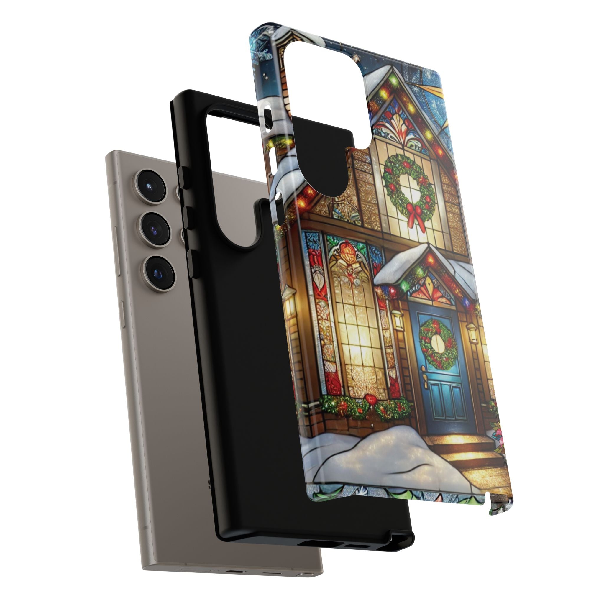 Phone Case - Stain Glass Christmas Unique Holiday Protection Gift for Her
