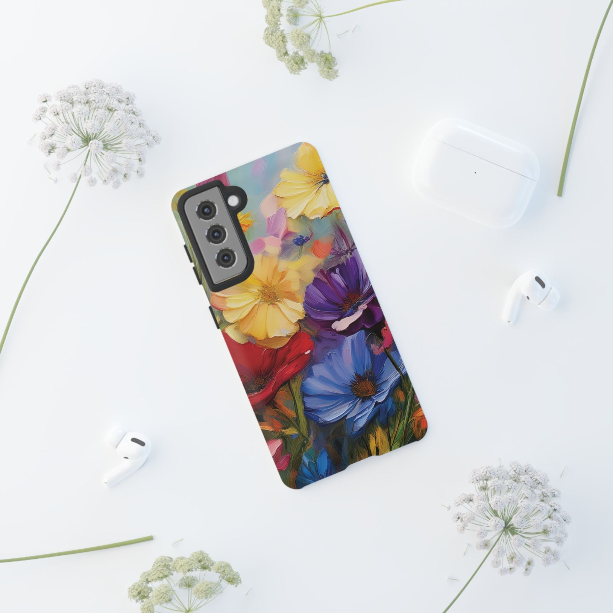 Bold Wildflower Phone Case Bright Hand-Painted Floral Art Vibrant Botanical Design for iPhone & Samsung | Trendy Nature Lover Gift Phone  Galaxy