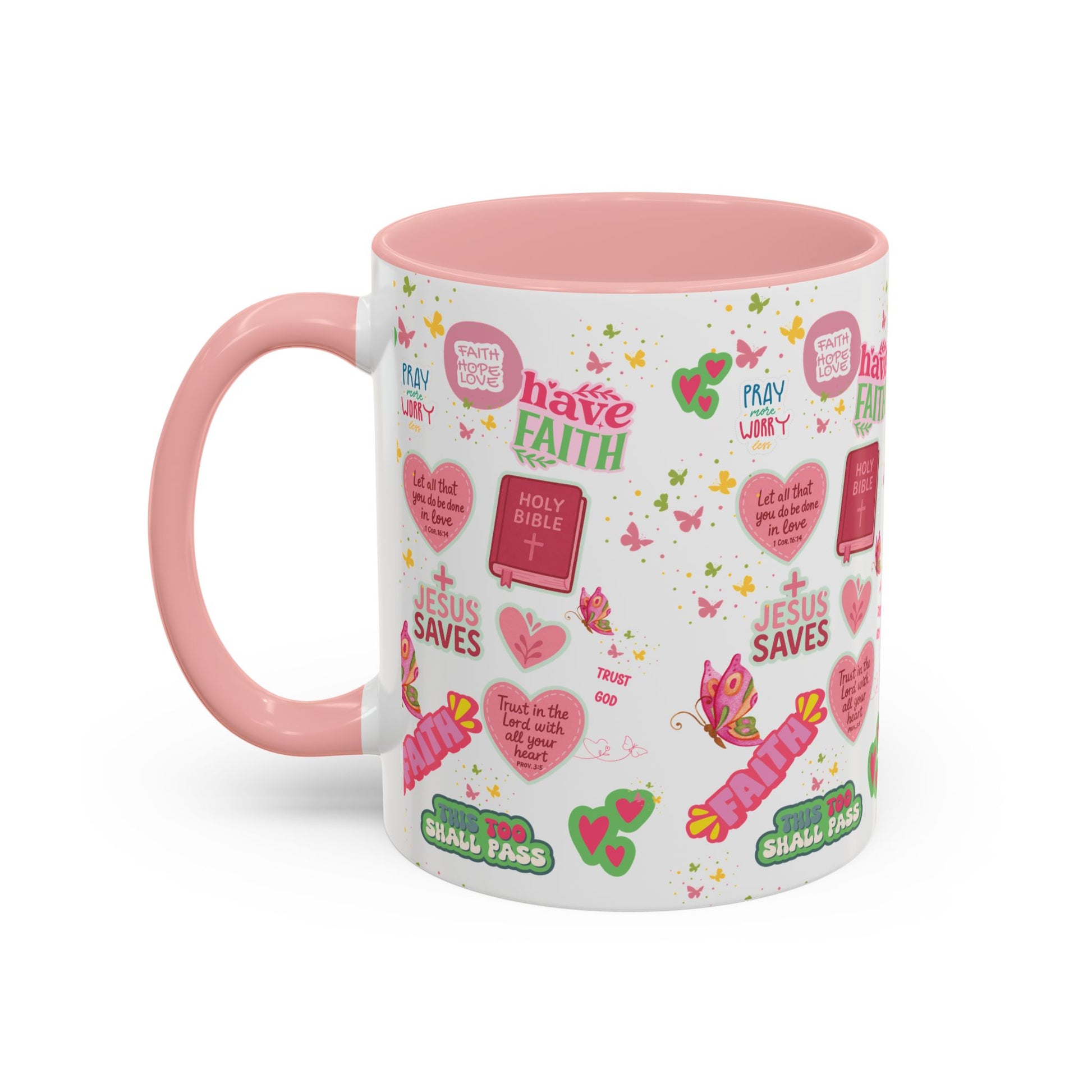 Start Your Day with Faith | Christian Mug with Bible Verse | Inspirational Gift for Christians | 11oz and 15oz Ceramic Coffee Mug Cozy Spring Mornings