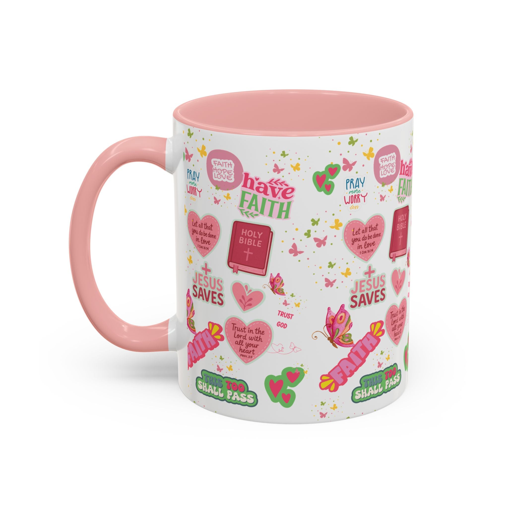 Commencez votre journée avec la foi | Mug chrétien avec verset biblique | Cadeau inspirant pour chrétiens | Mug à café en céramique 325 ml et 443 ml Matins de printemps douillets