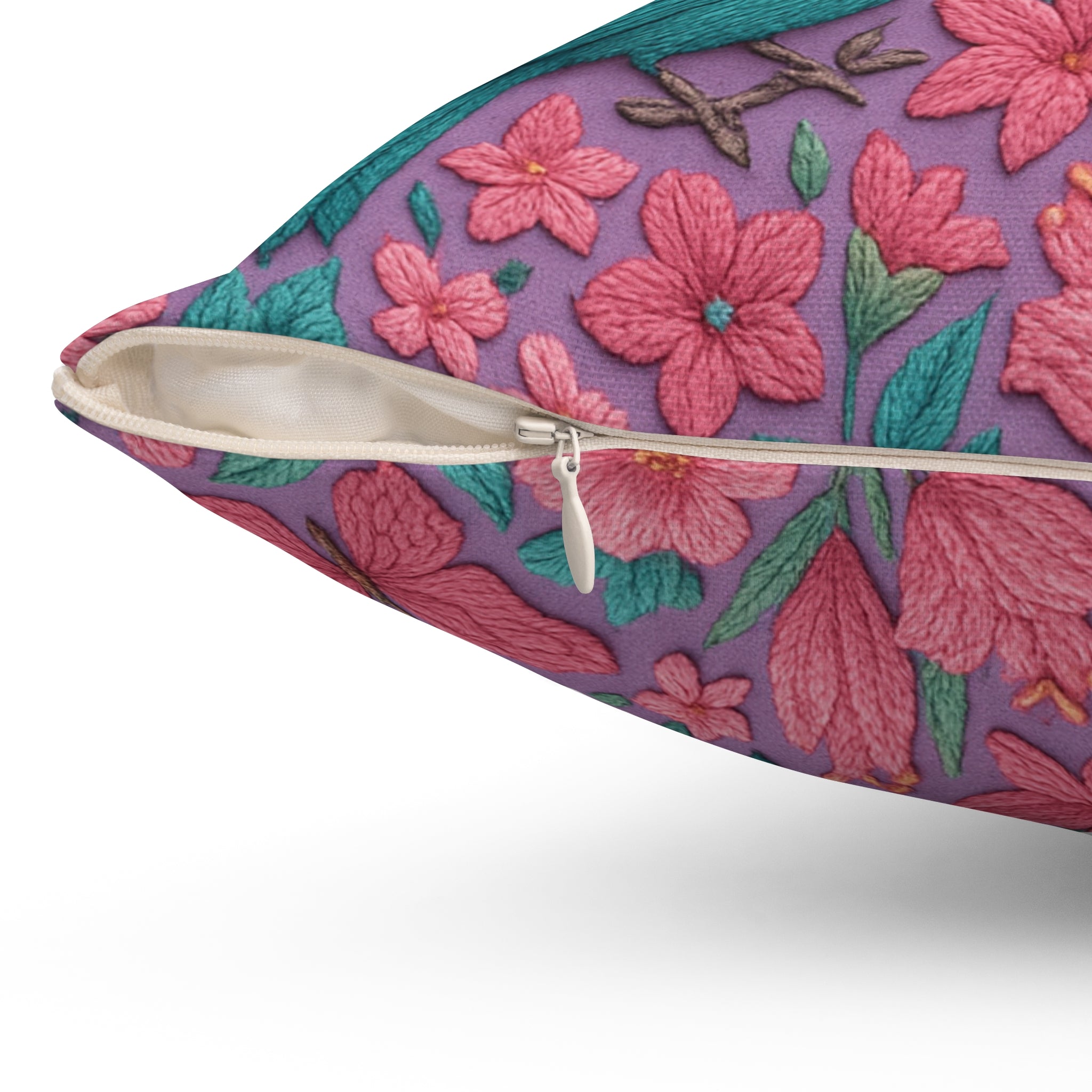 3D Illusion Floral & birds Pillow Square Decorative Throw Pillow, Cottagecore Aesthetic, Romantic Home Decor, Cozy Gift for Her, Double-Sided PrintBedroom, or Reading Nook