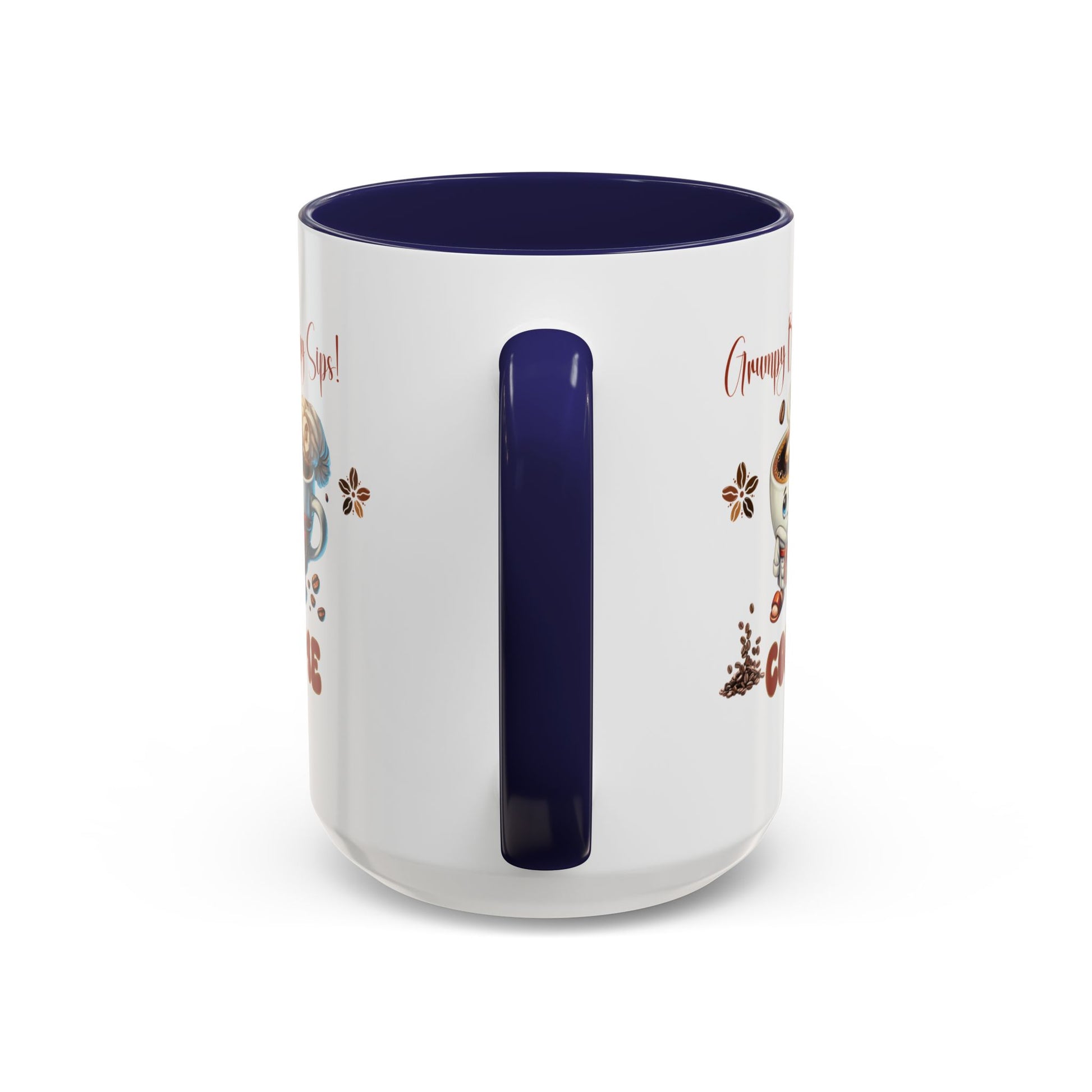 Grumpy Brews Meet Happy Sips Ceramic Mug - Funny Coffee Cup, Cute Tea Mug, Sarcastic Drinkware, Unique Gift, Kitchen Decor Accent Coffee Mug (11, 15oz) - MRSBYVALLE