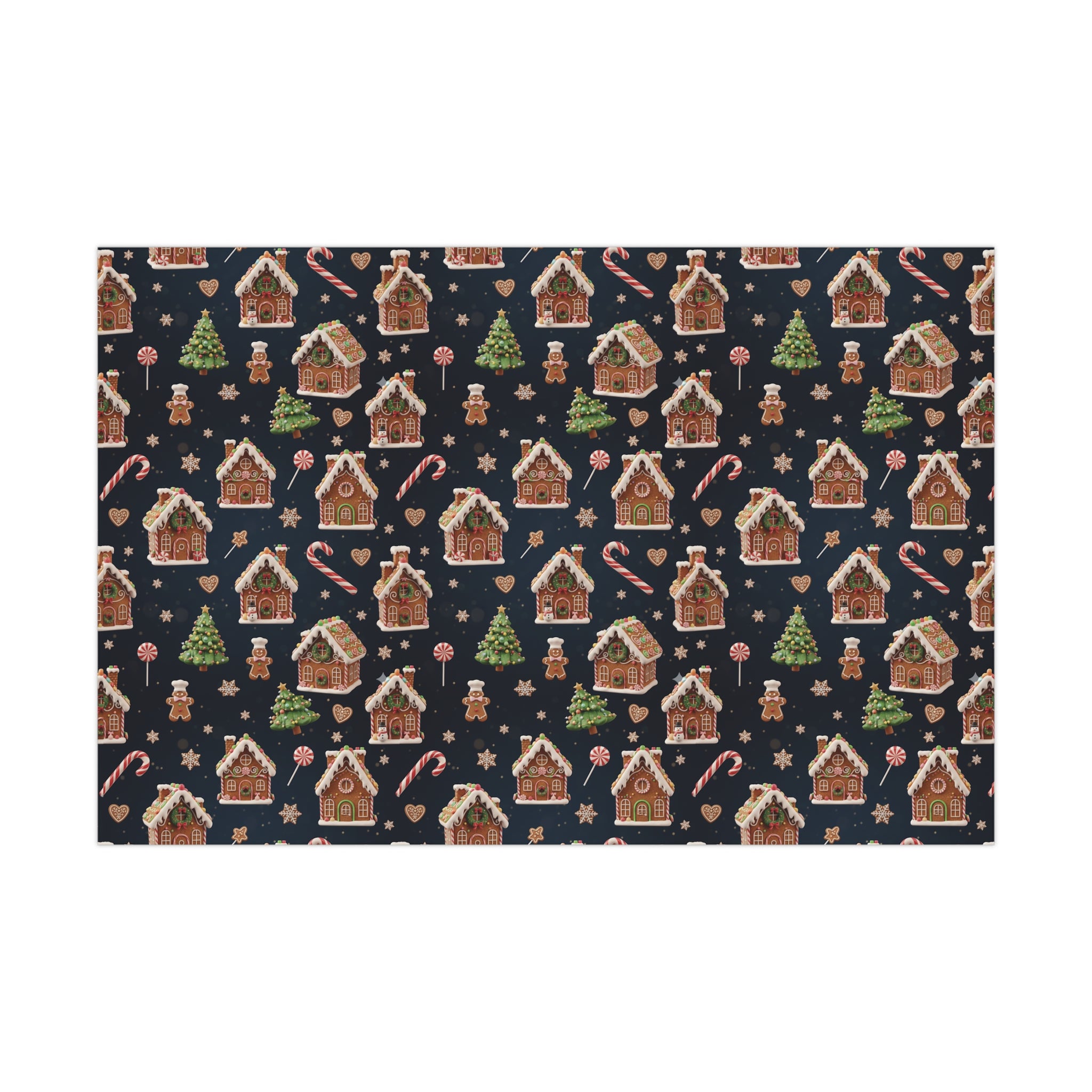 Vintage 3D Gingerbread House Christmas Wrapping Paper | Elegant  Holiday Gift Wrap3 Size Options Available Gift Mom