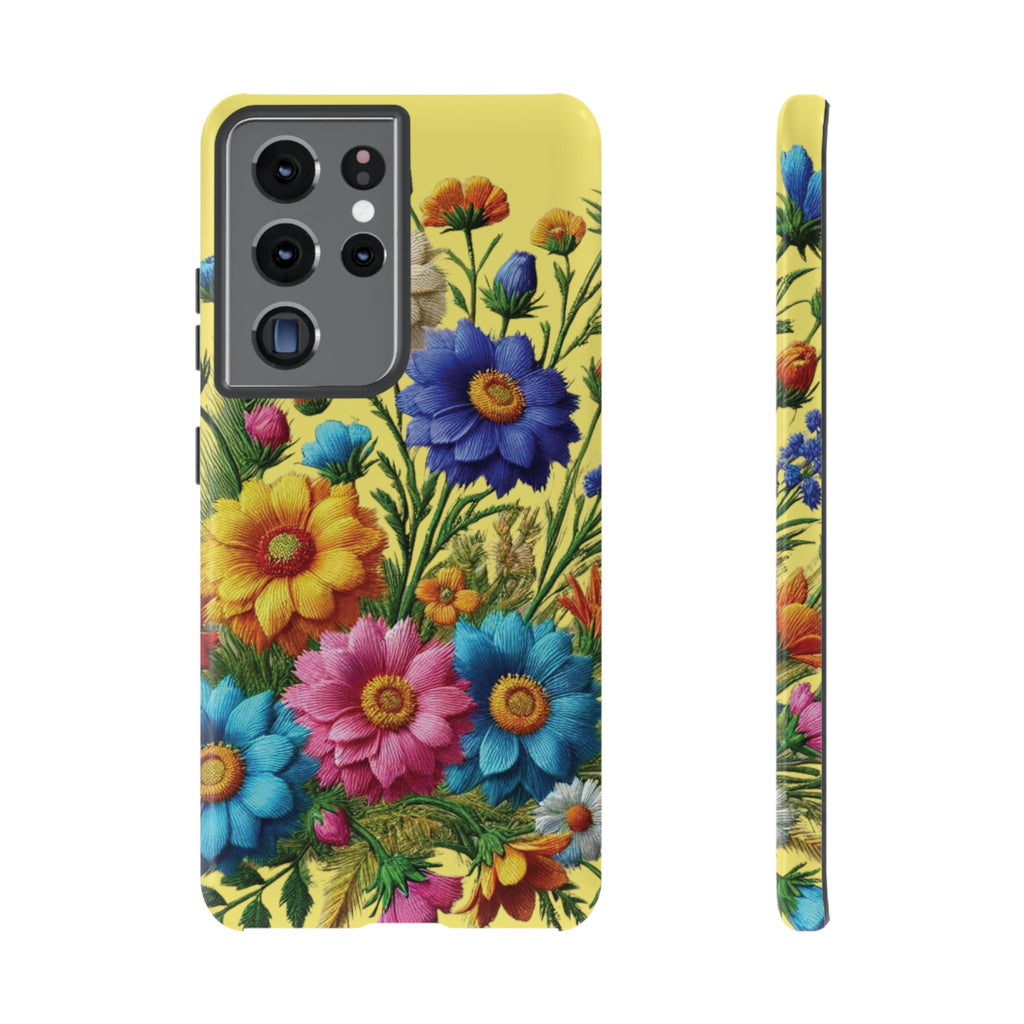 Phone Case Yellow Bright Floral Protective Phone Case Gift for Her Phone 15, Samsung iPhone Samsung  iPhone 15, Samsung iPhone Samsung Accessory Gift for Her