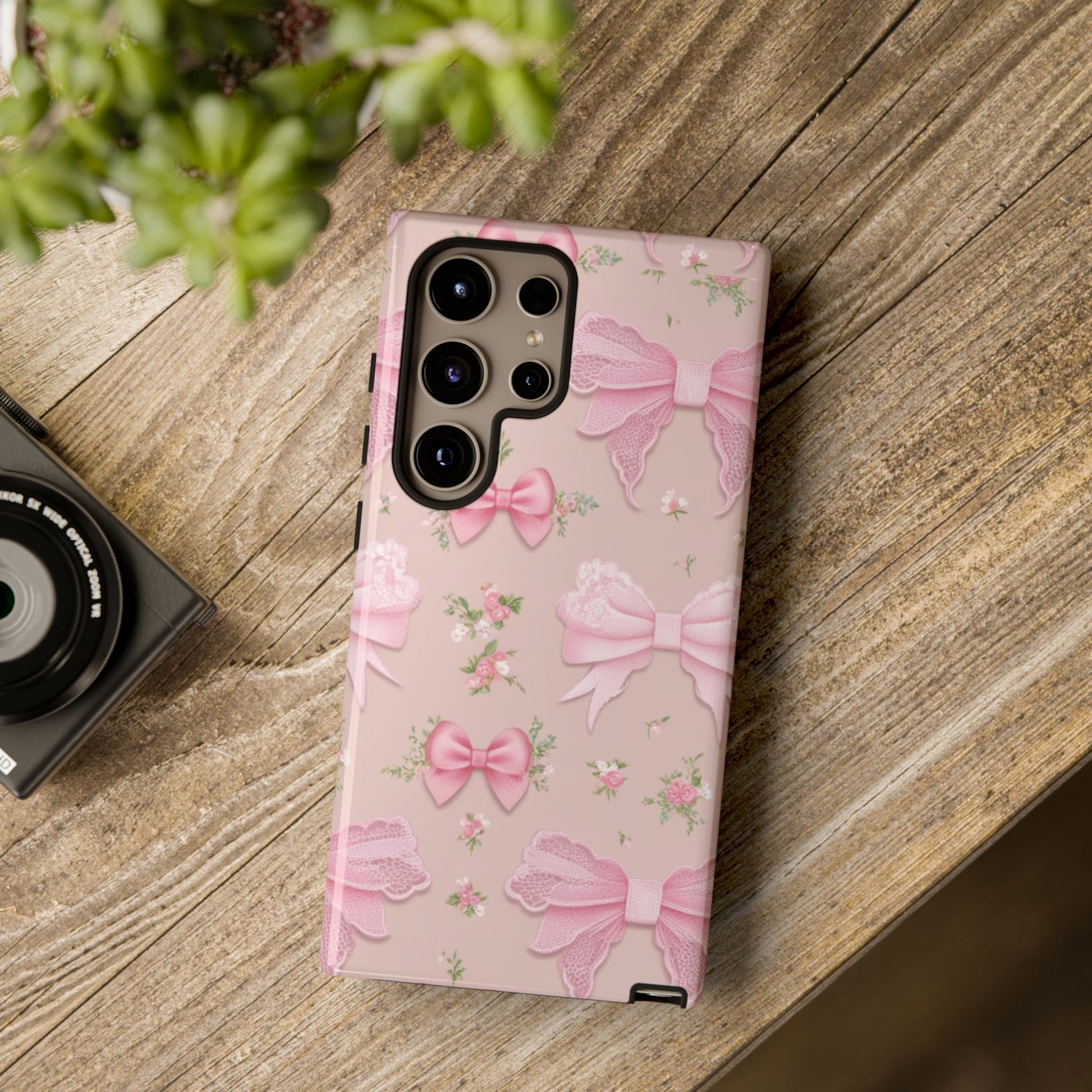 Luxury Pink Bow Phone Case – Cute & Protective Cover for iPhone & Samsung Gift for Her