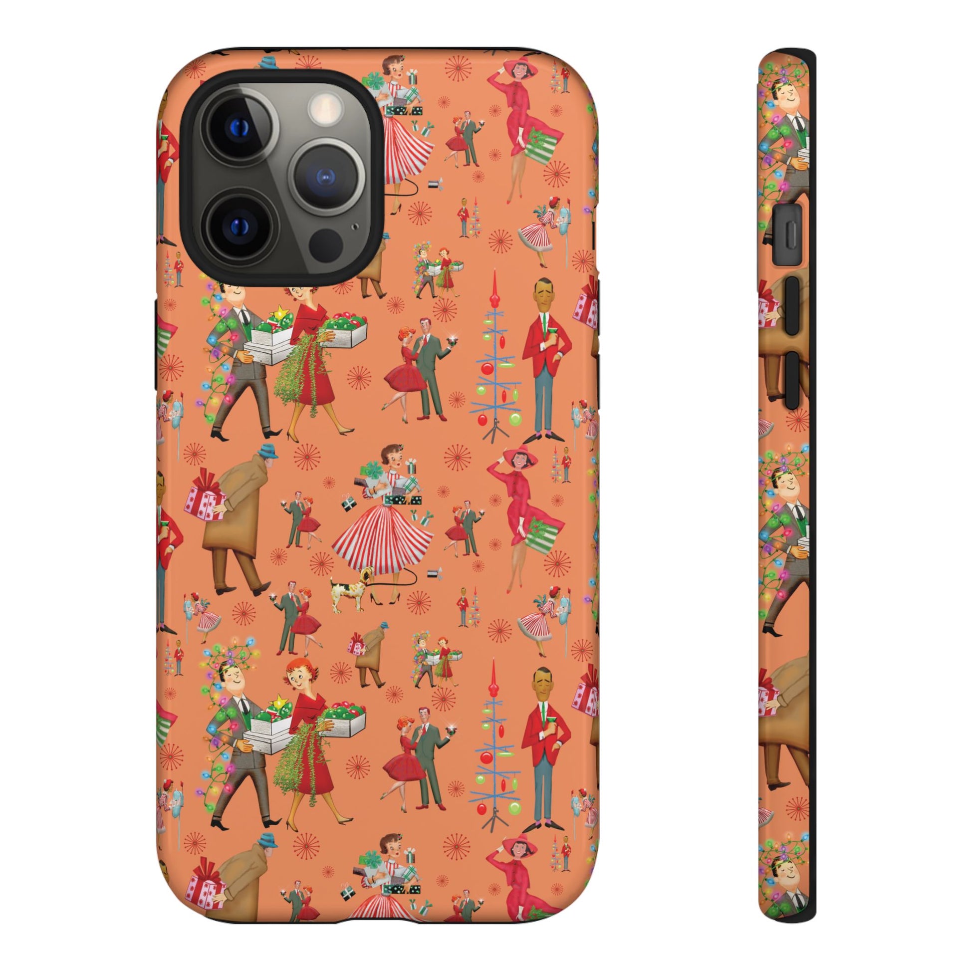 Retro Christmas 50s Phone Case Unique Holiday Protection for Your Device | Stylish & Durable Cover Gift for Her Phone 17, 16, 15, Samsung iPhone Accessory Gift for Her