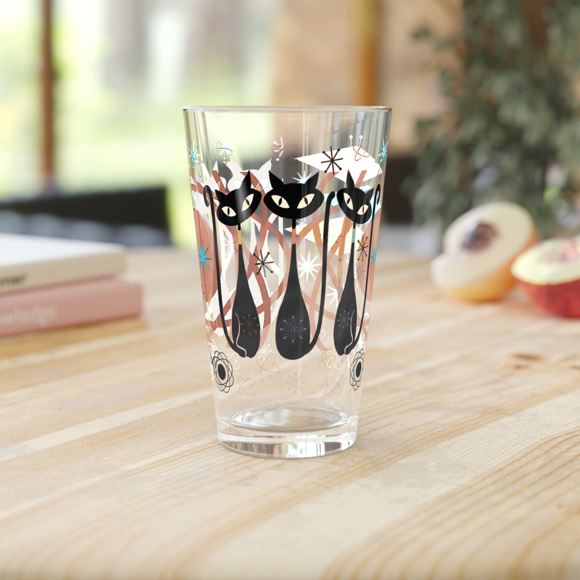 Atomic Cat Pint 16 Oz Glass Stylish & Durable Drinkware for Everyday Use, Perfect Gift Item Dishwasher Party Drinkware, Cocktail, Wedding Perfect for Parties Glassware, New House Gift.