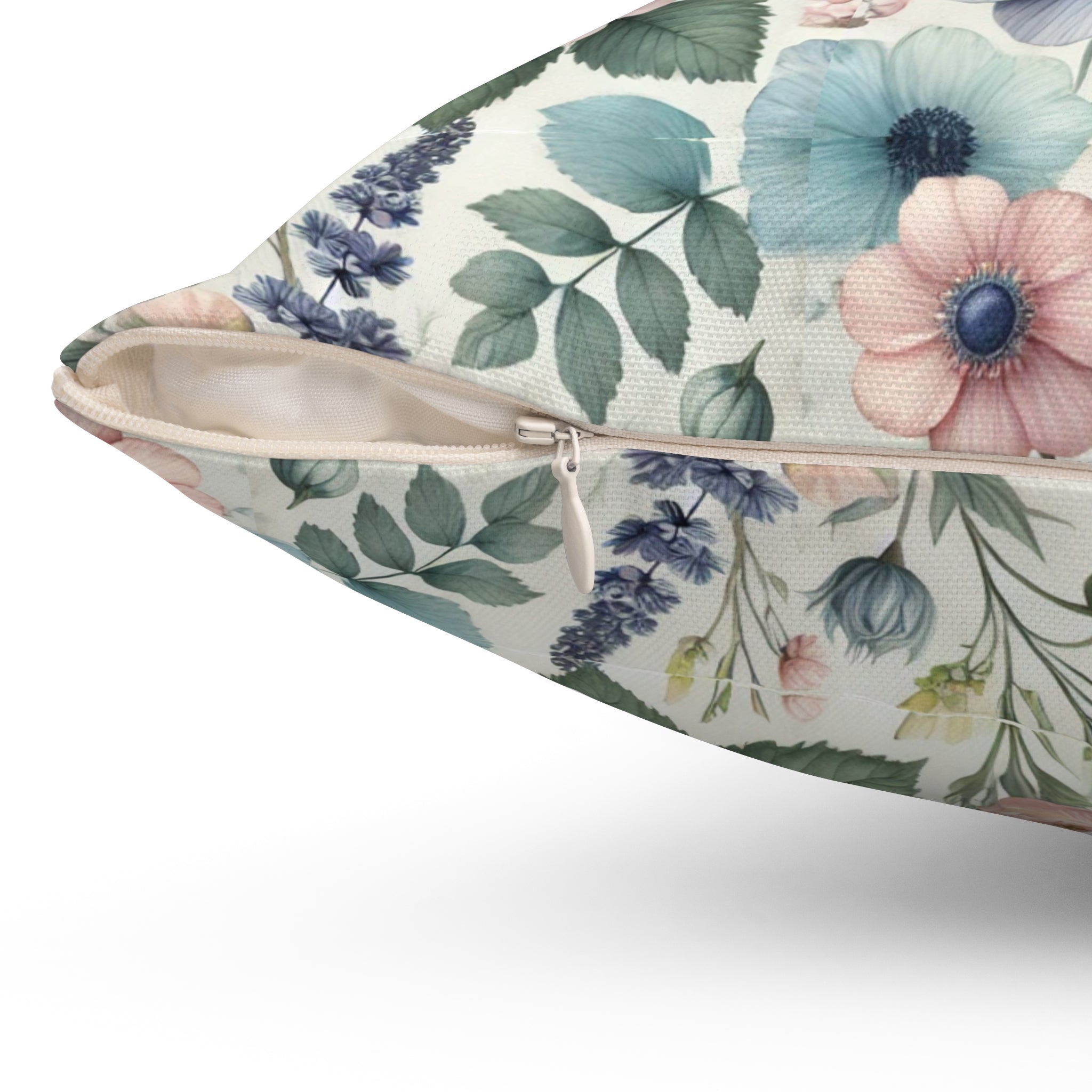 Floral Pastel Square Pillow  Stylish Home Decor Accent for Living Room, Bedroom, or Gifts | Soft & Durable 100% Polyester with Double-Sided Print - MRSBYVALLE