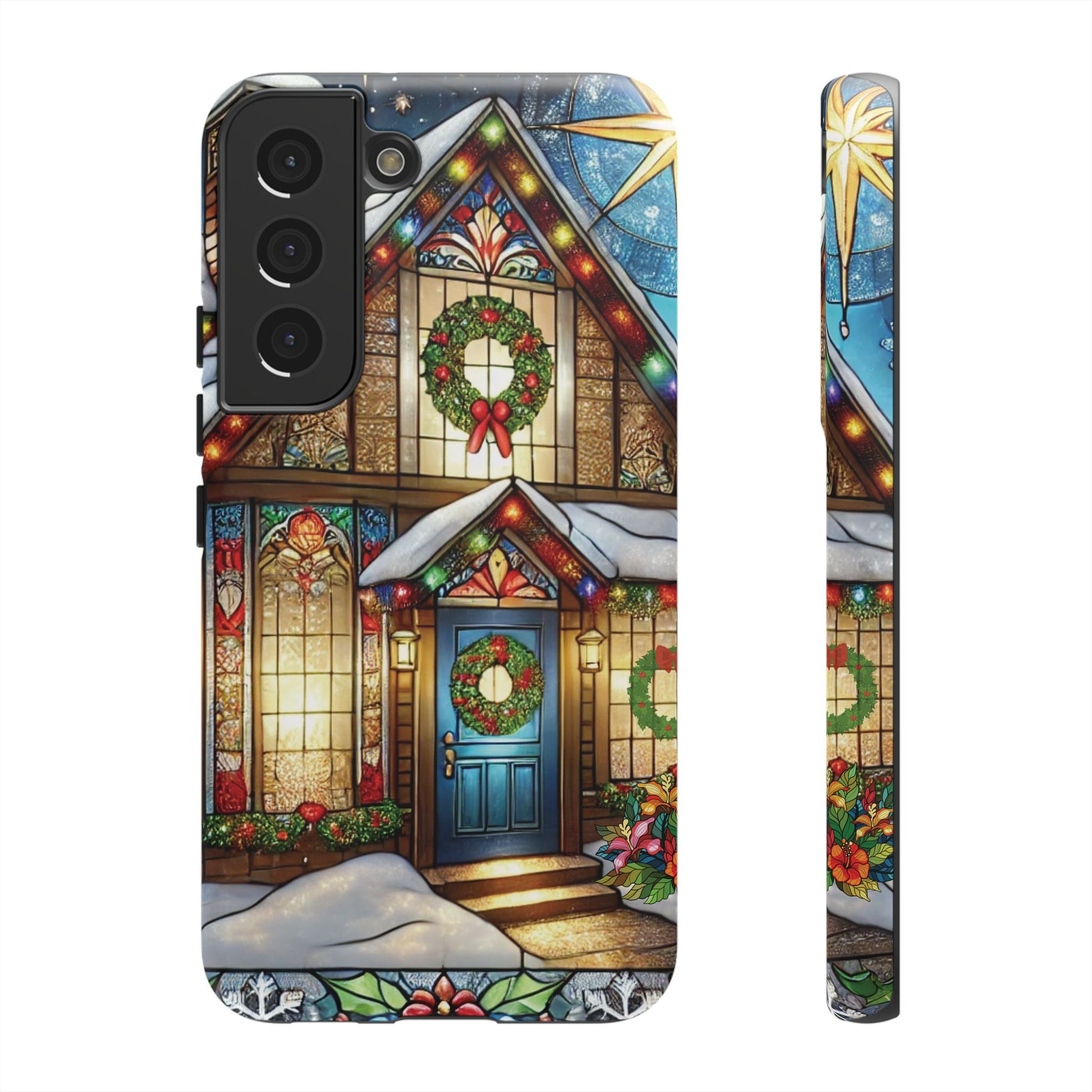 Stain Glass Christmas Phone Case Unique Holiday Protection for Your Device | Stylish & Durable Cover Gift for Her Phone 15, Samsung iPhone Samsung Accessory Gift for Her